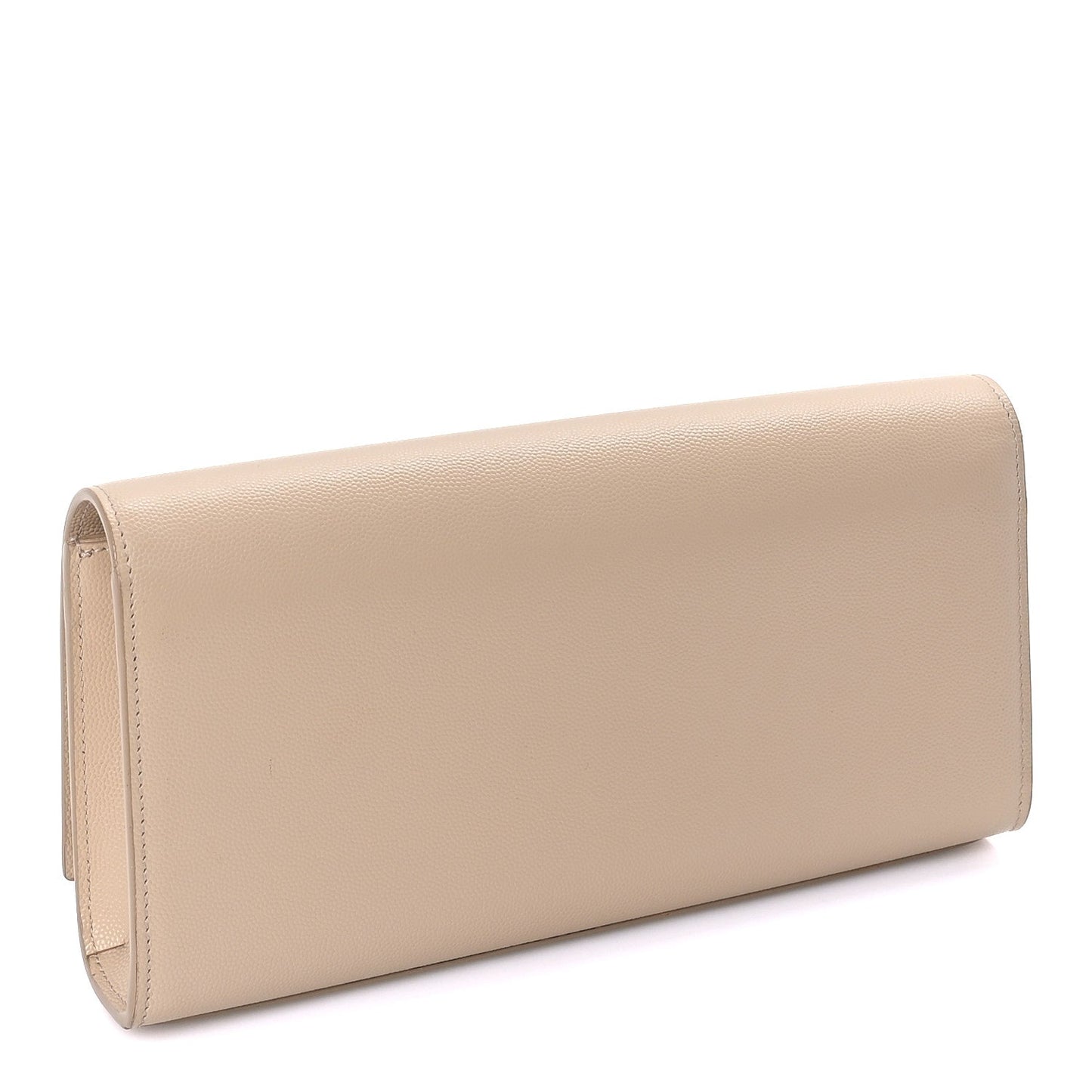 Saint Laurent Grain De Poudre Classic Kate Clutch  Dark Beige