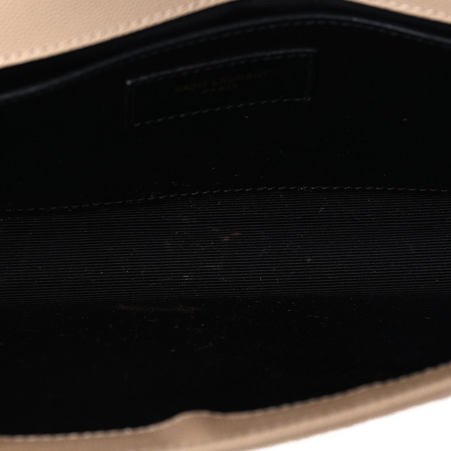 Saint Laurent Grain De Poudre Classic Kate Clutch  Dark Beige