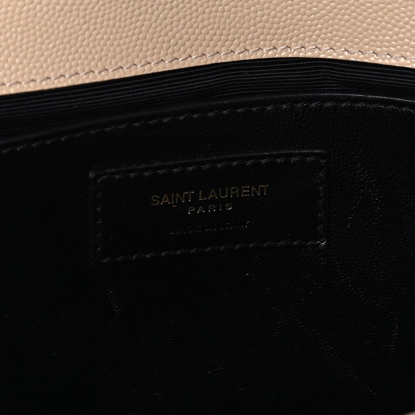 Saint Laurent Grain De Poudre Classic Kate Clutch  Dark Beige