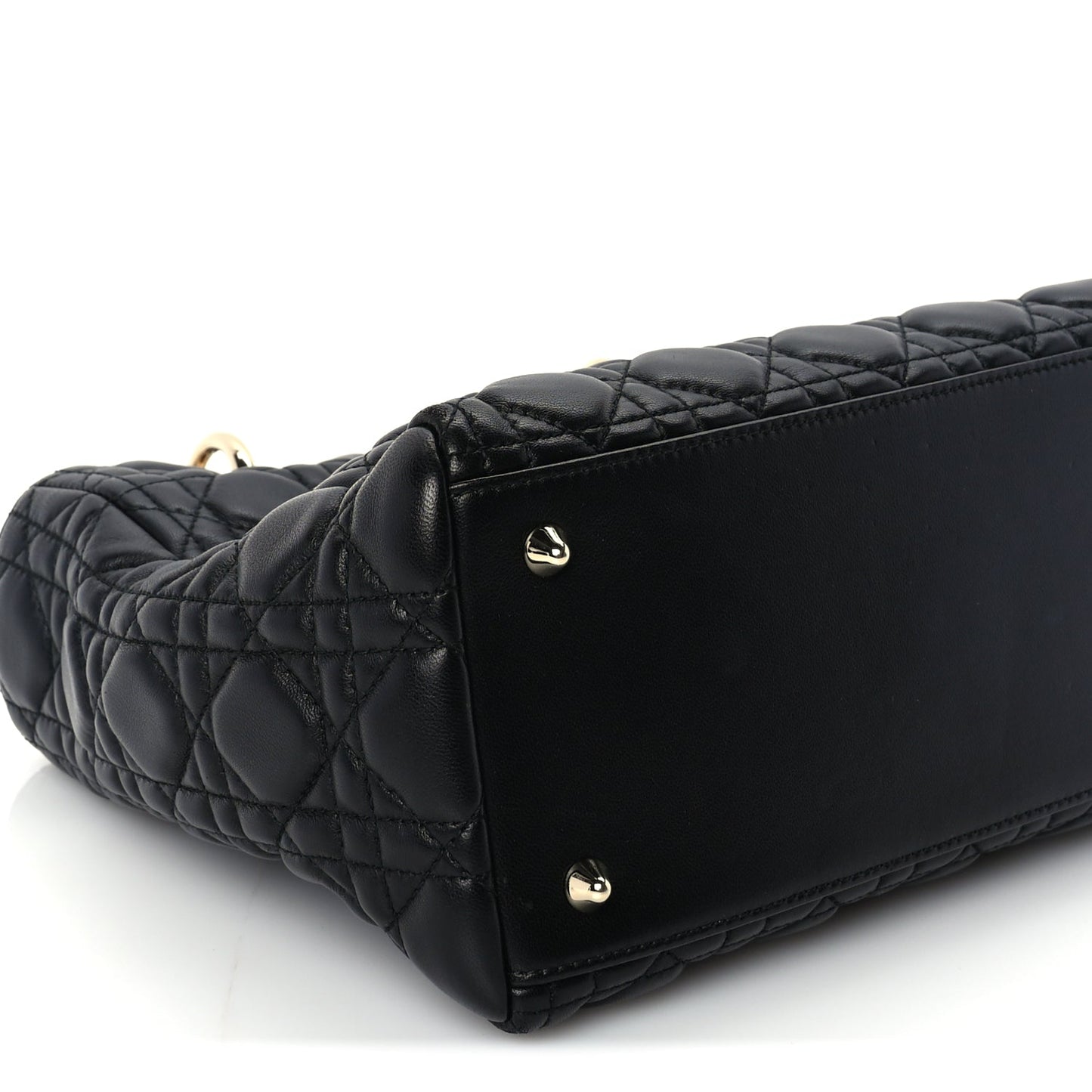 Christian Dior Lambskin Cannage Medium Lady Dior Black