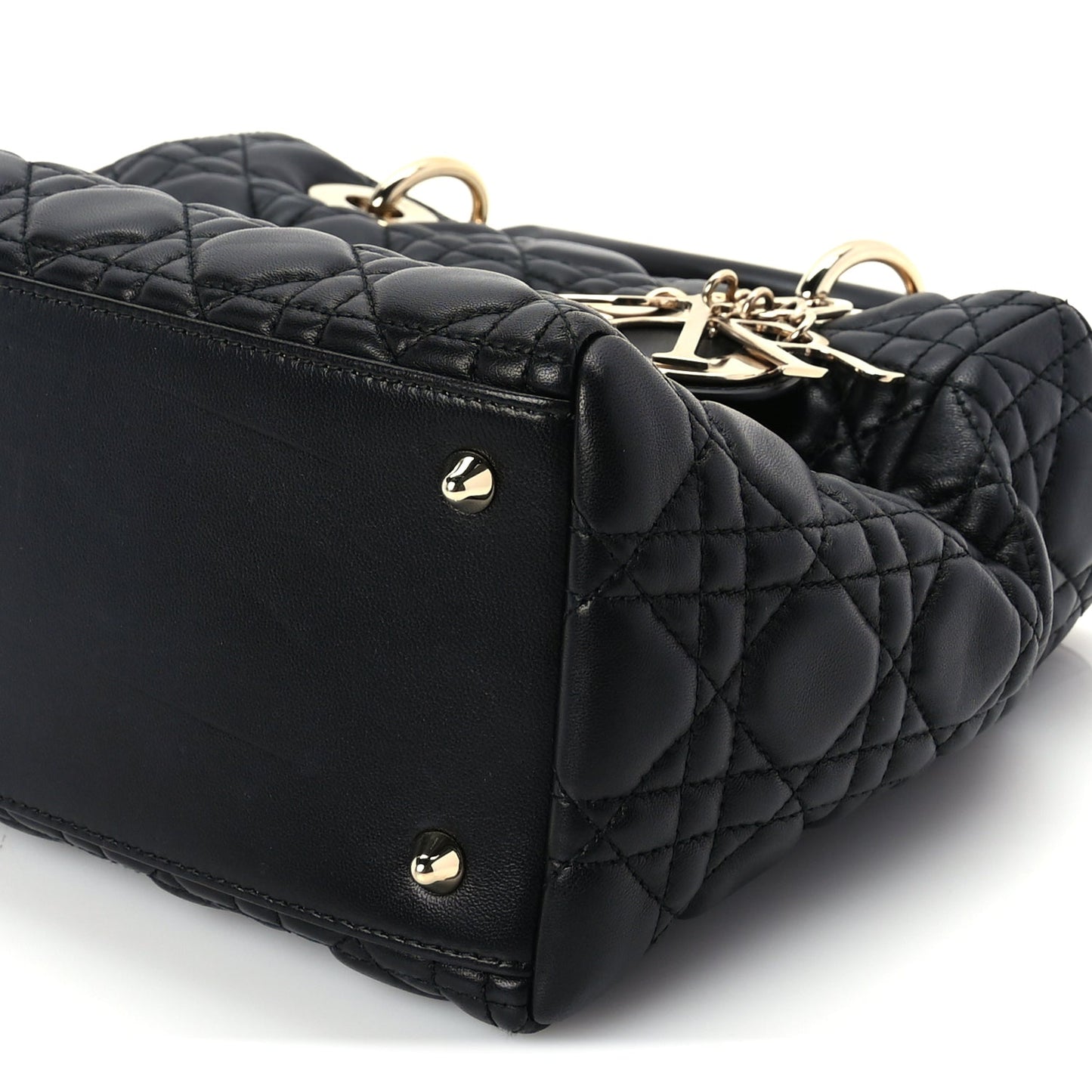 Christian Dior Lambskin Cannage Medium Lady Dior Black