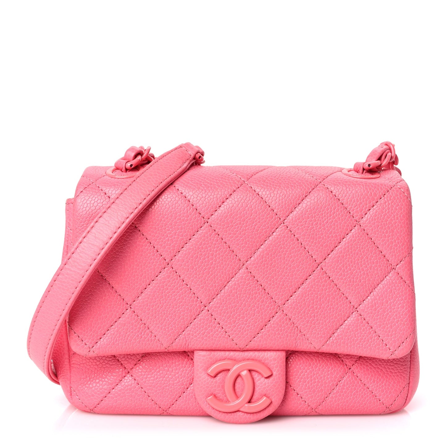 Chanel Caviar Quilted Incognito Mini Square Flap Pink