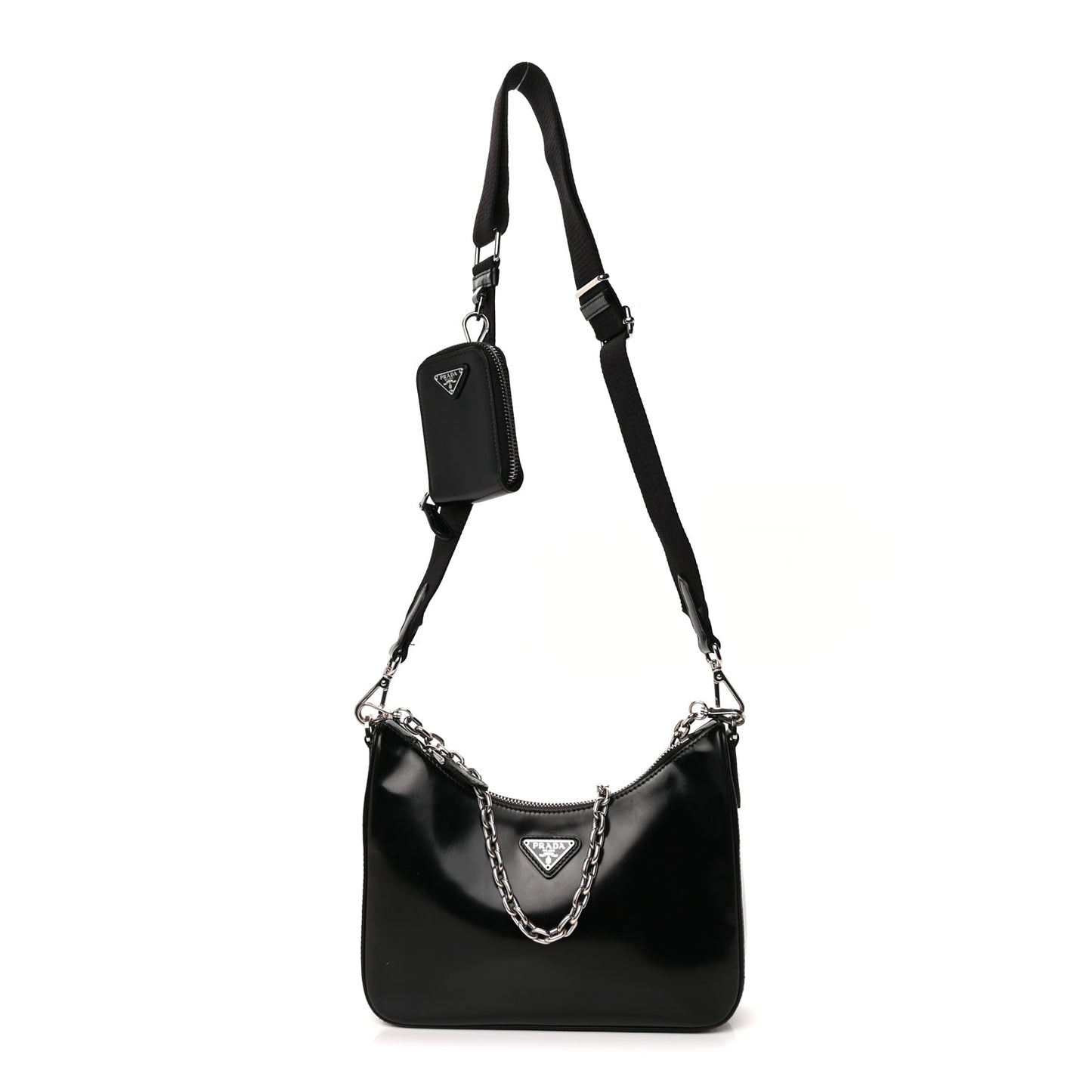 Prada Calfskin Re-Edition 2005 Shoulder Bag  Black