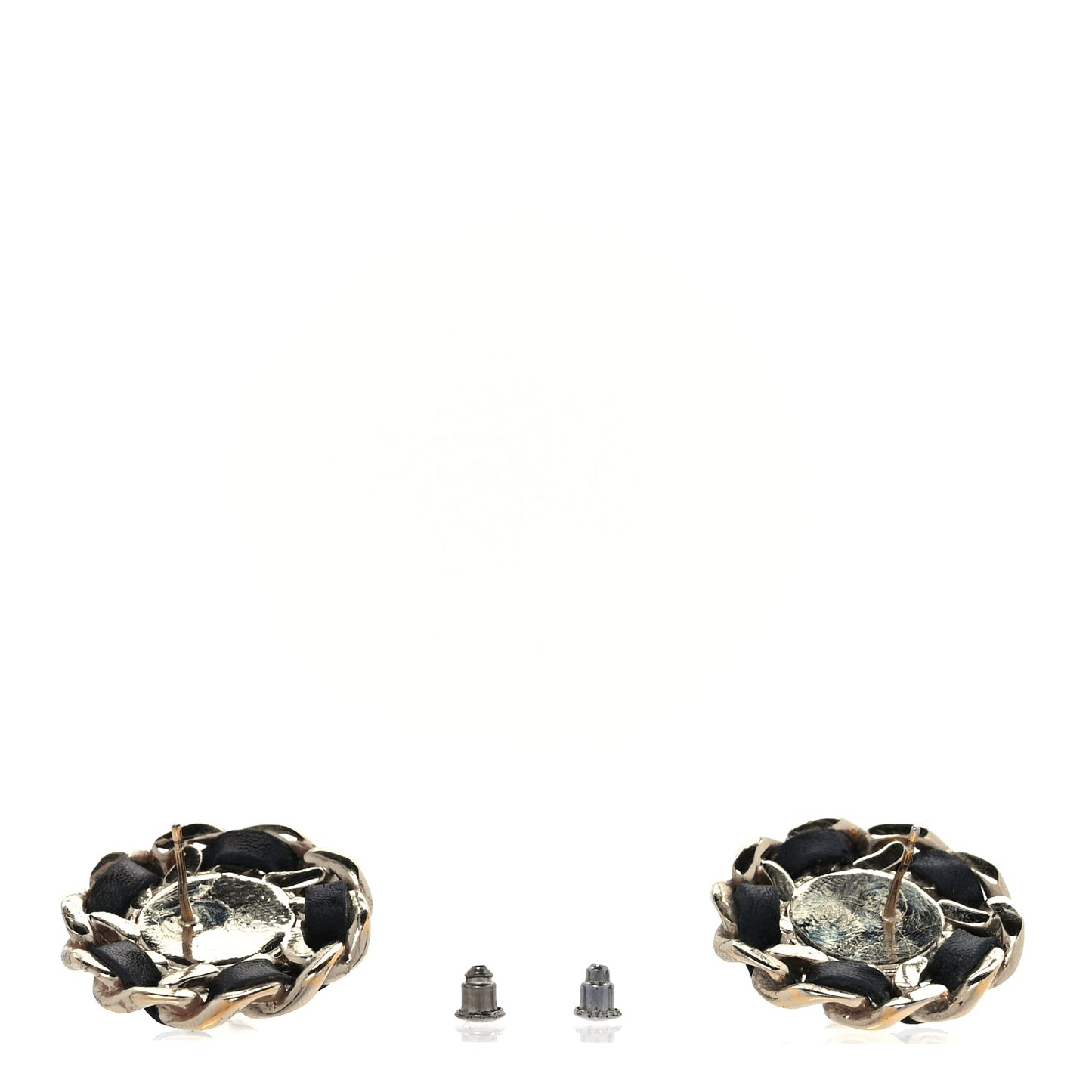 Chanel Pearl Lambskin Chain Around CC Earrings  Gold Black