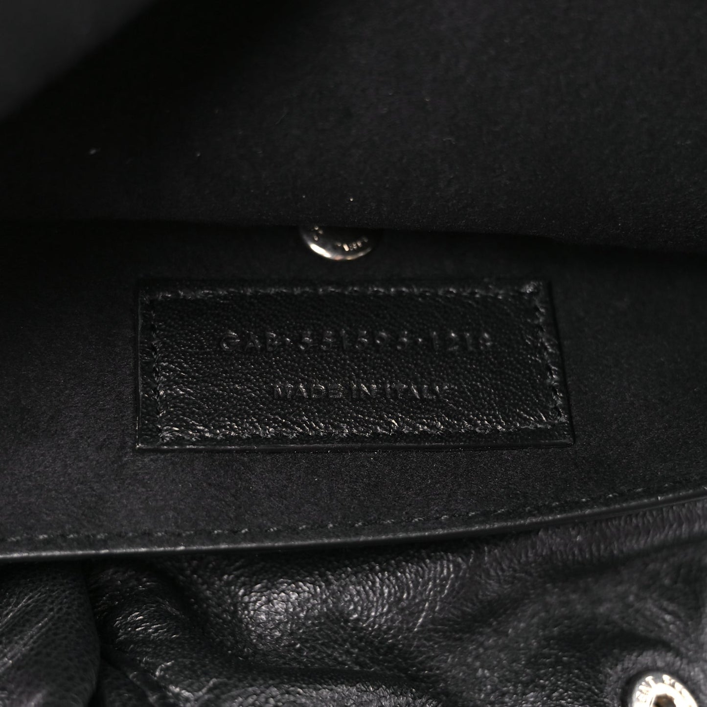 Saint Laurent Smooth Calfskin Teddy Drawstring Bag Black