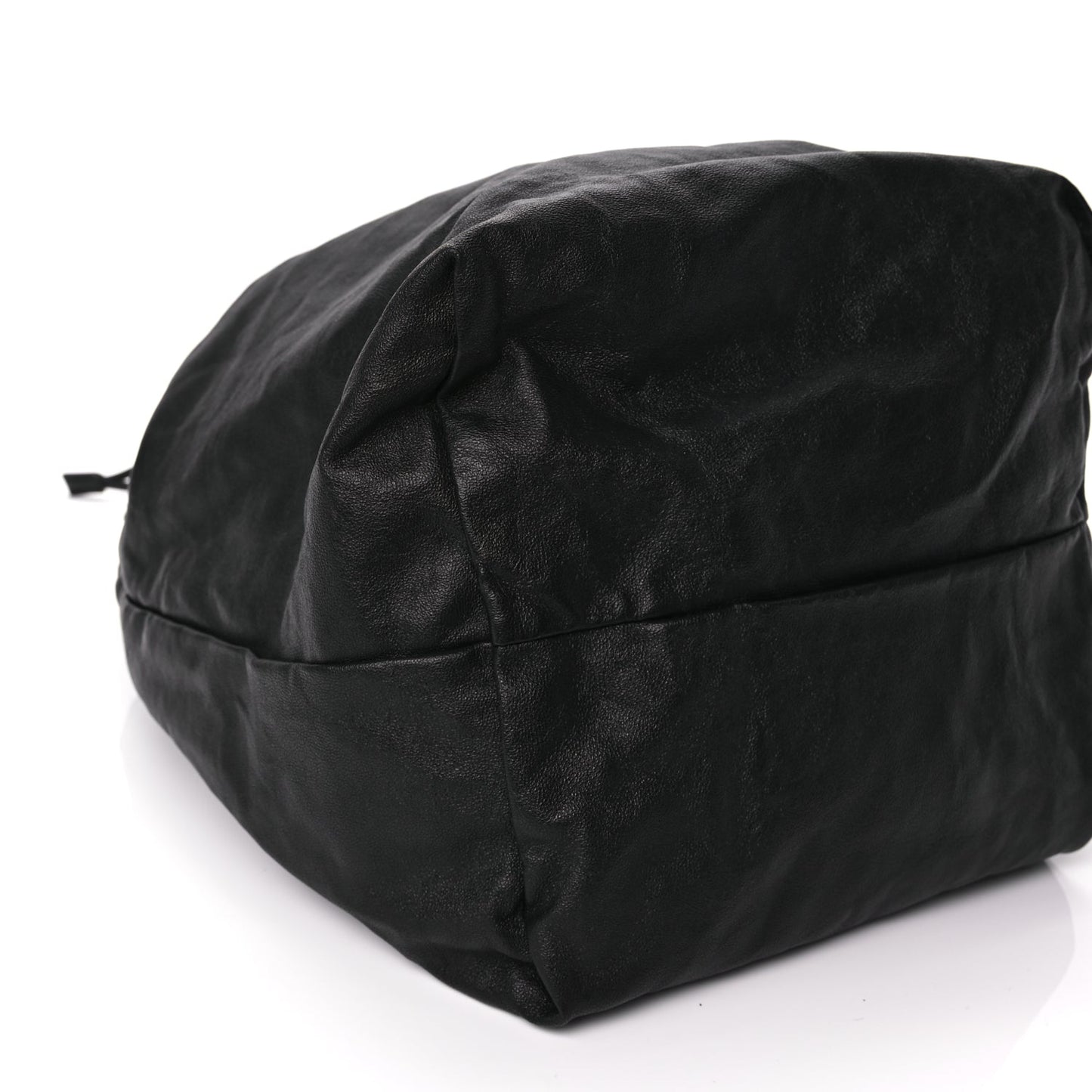 Saint Laurent Smooth Calfskin Teddy Drawstring Bag Black