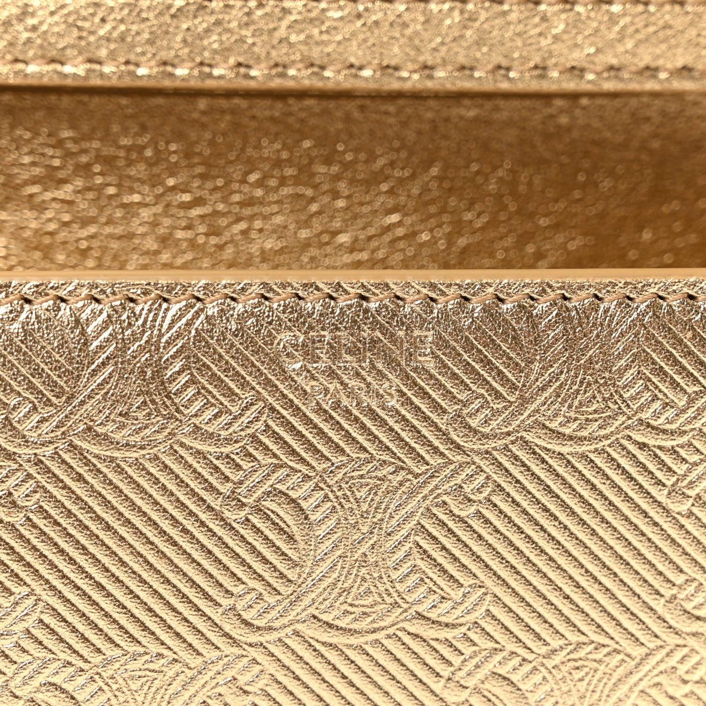 Celine Metallic Triomphe Wallet on Chain