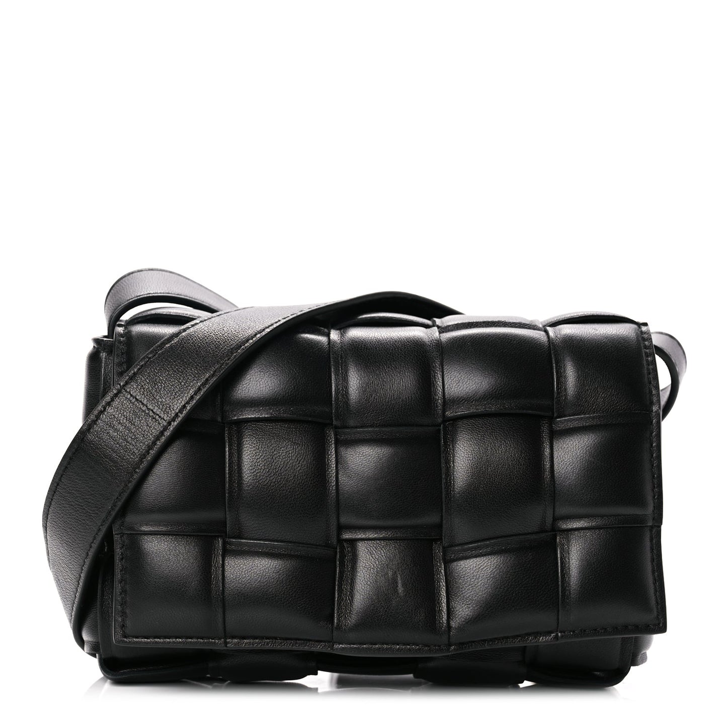 Bottega Veneta Nappa Maxi Intreccio Small Padded Cassette Crossbody Bag Black
