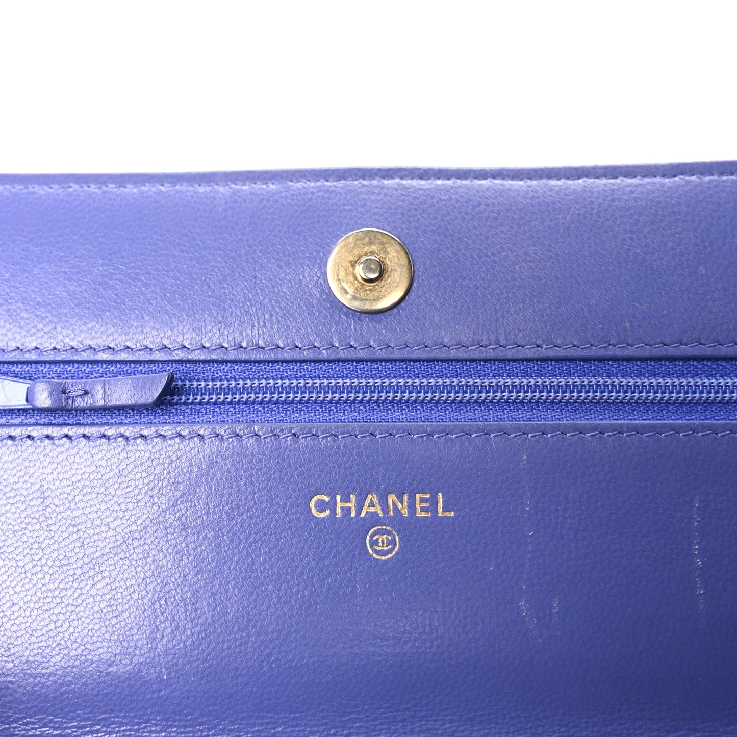 Chanel Lambskin Quilted Chanel 19 Wallet On Chain WOC Purple