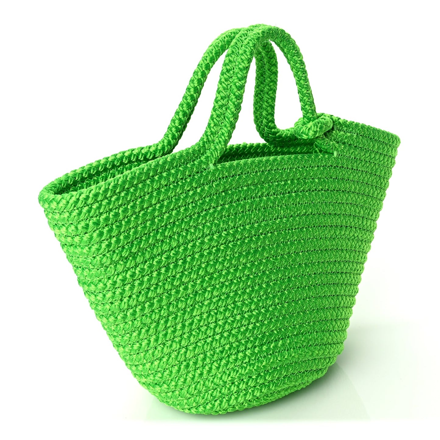 Balenciaga Nylon Lambskin Woven Small Ibiza Basket With Strap Green