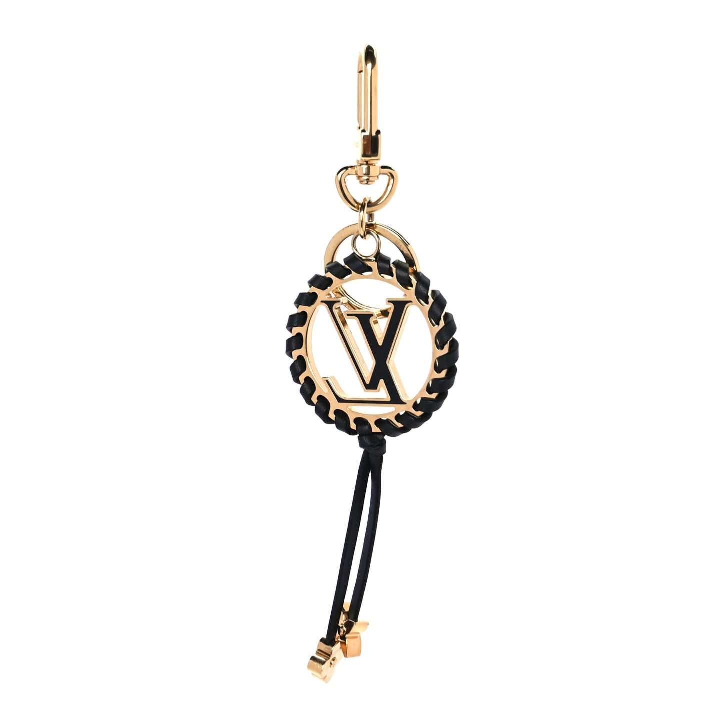 Louis Vuitton Metal Lambskin Enamel Very Bag Charm Key Holder Black