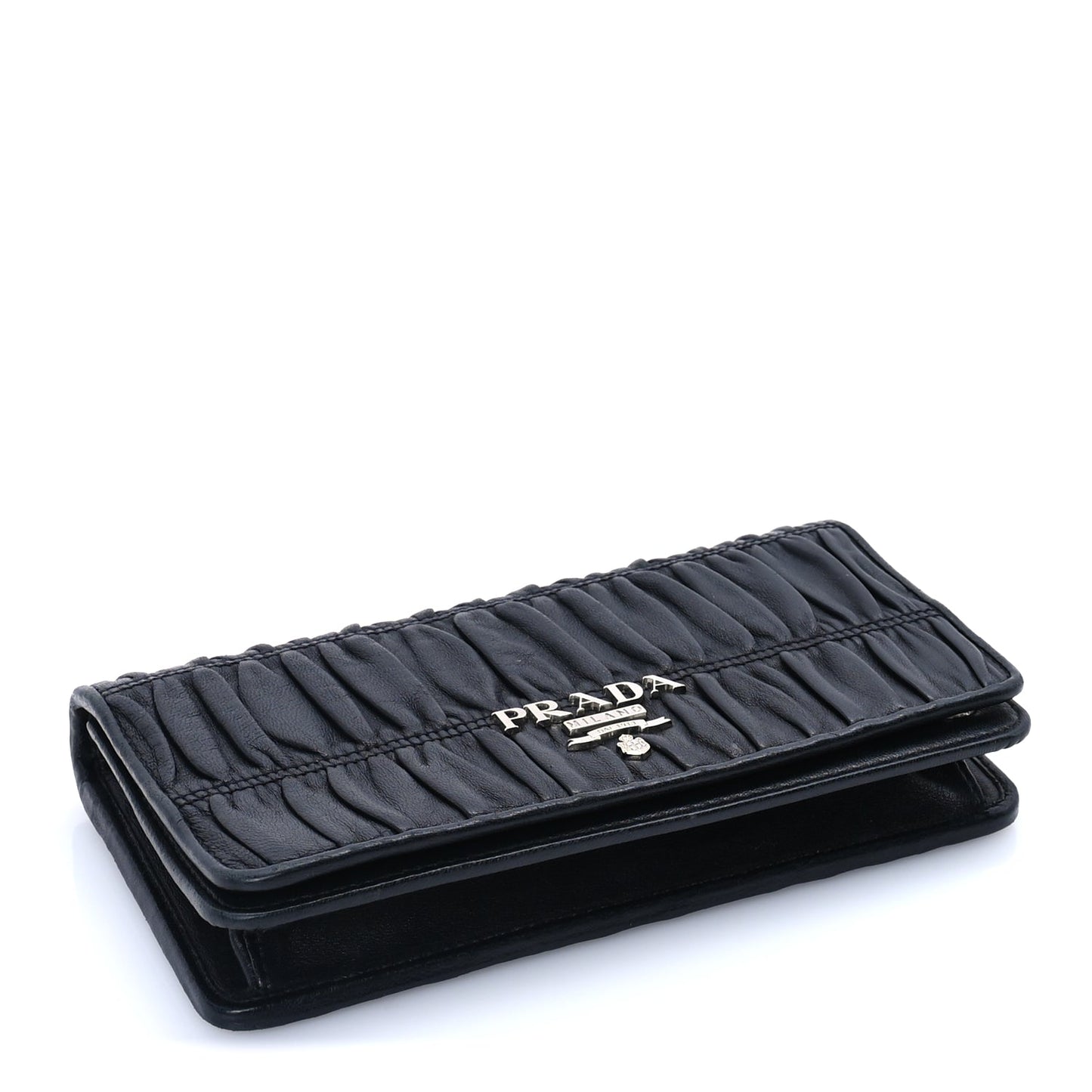 Prada Nappa Gaufre Wallet On Chain  Black