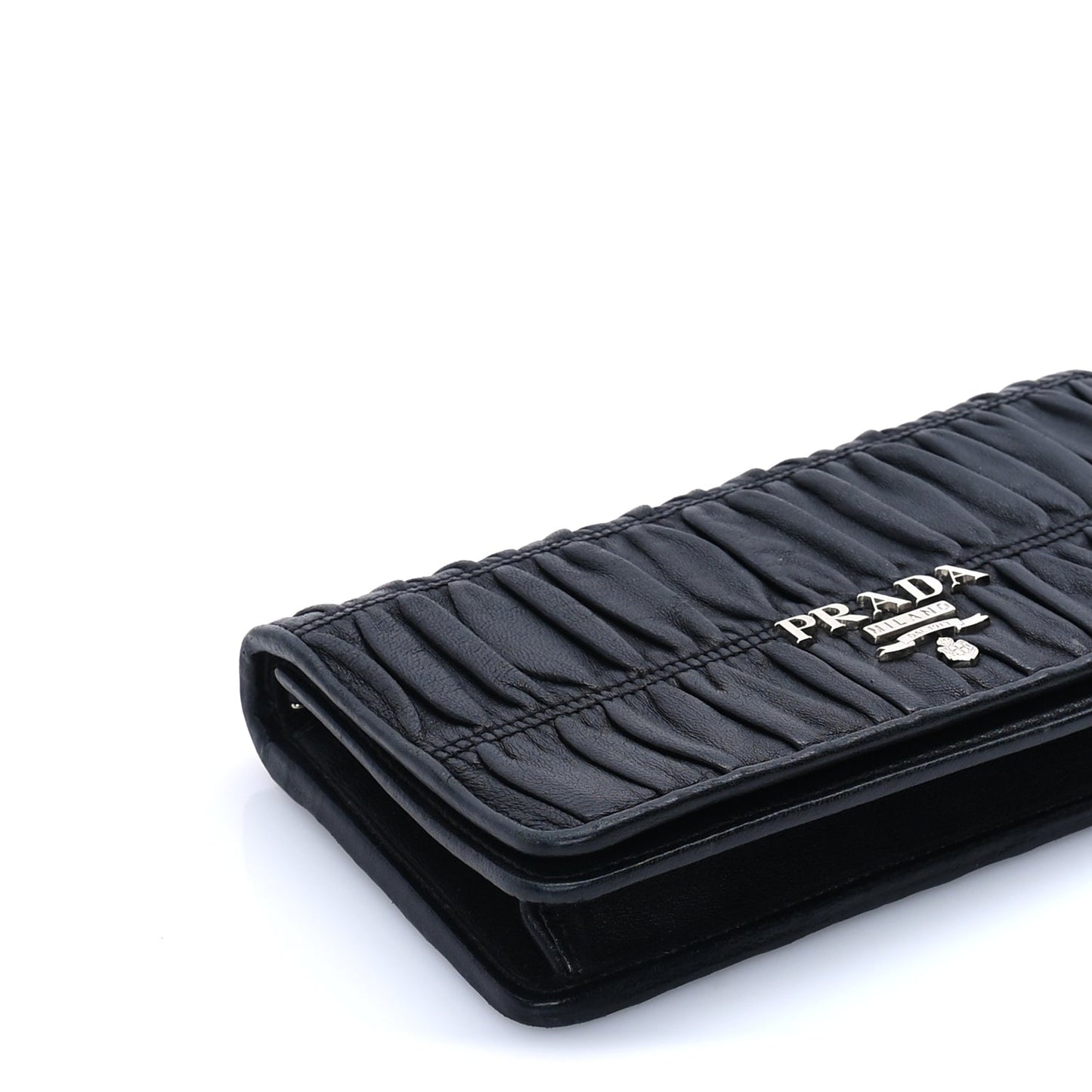 Prada Nappa Gaufre Wallet On Chain  Black