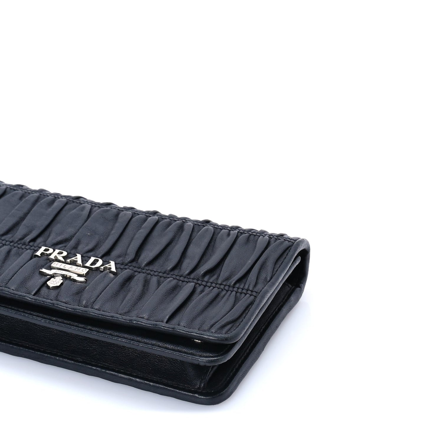 Prada Nappa Gaufre Wallet On Chain  Black