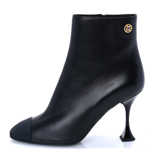 Chanel Calfskin Cap Toe Ankle Boots 37