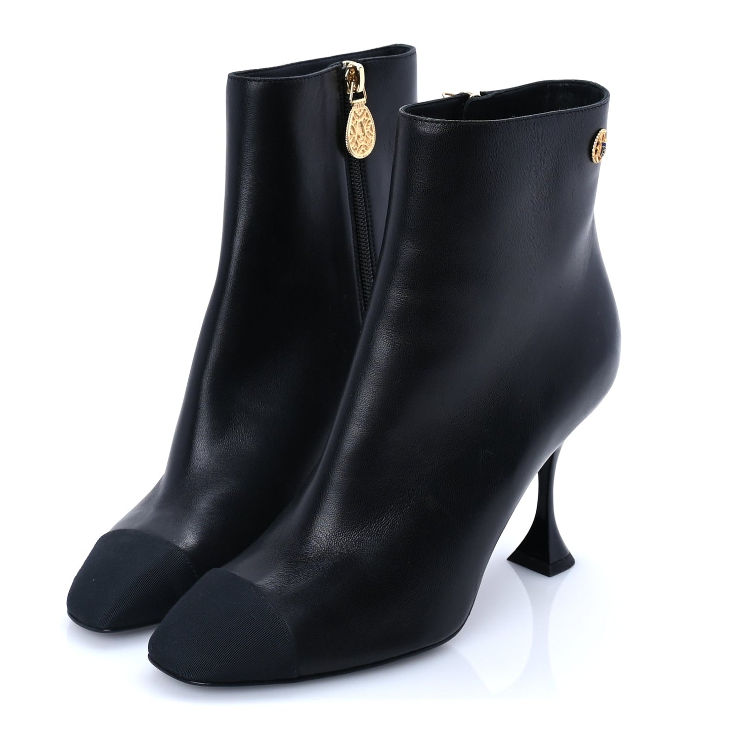 Chanel Calfskin Cap Toe Ankle Boots 37
