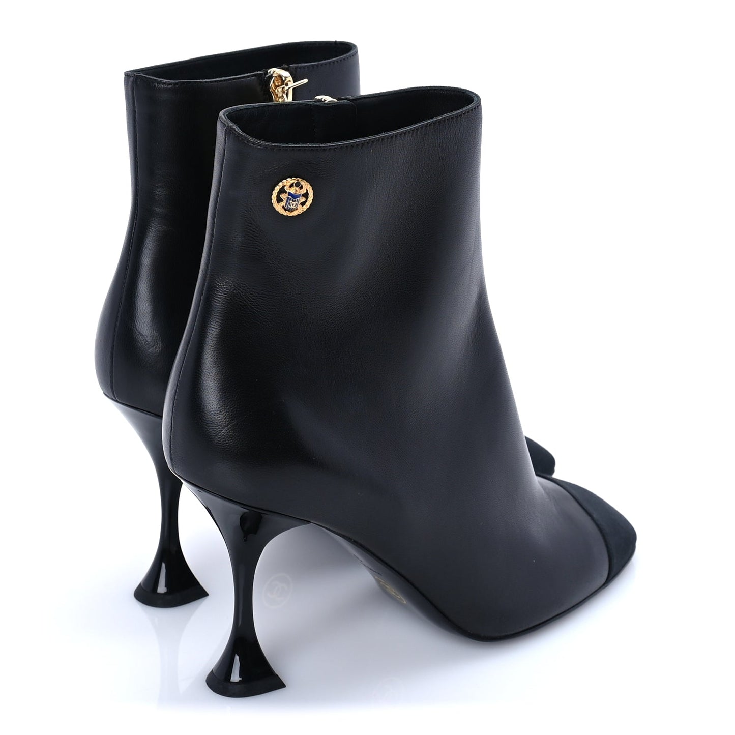 Chanel Calfskin Cap Toe Ankle Boots 37
