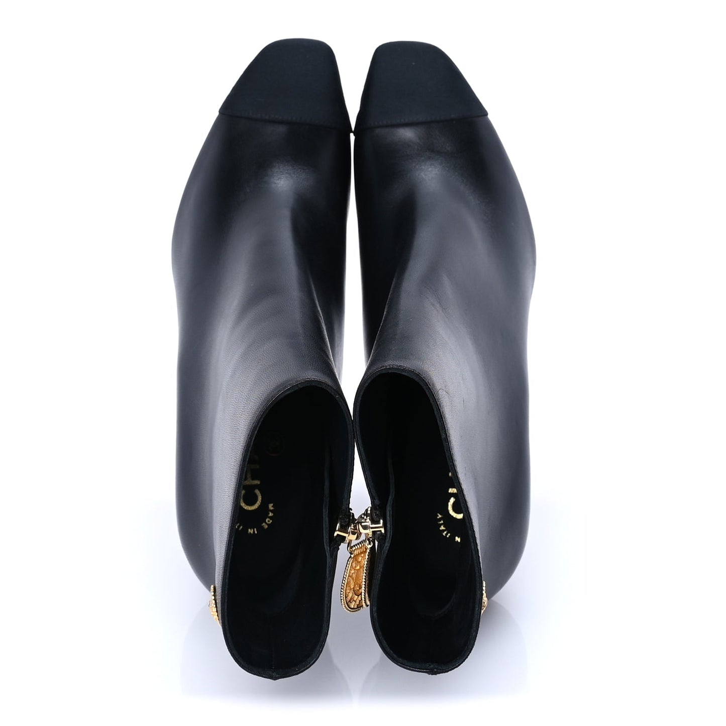 Chanel Calfskin Cap Toe Ankle Boots 37