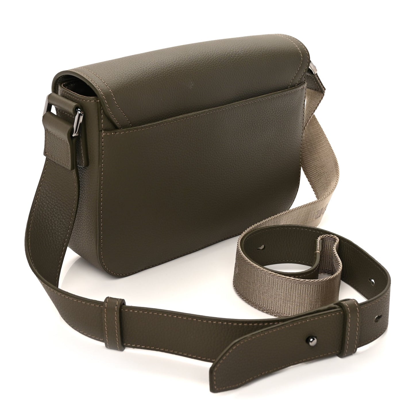 Christian Dior Grained Calfskin Small Saddle Messenger Bag Green