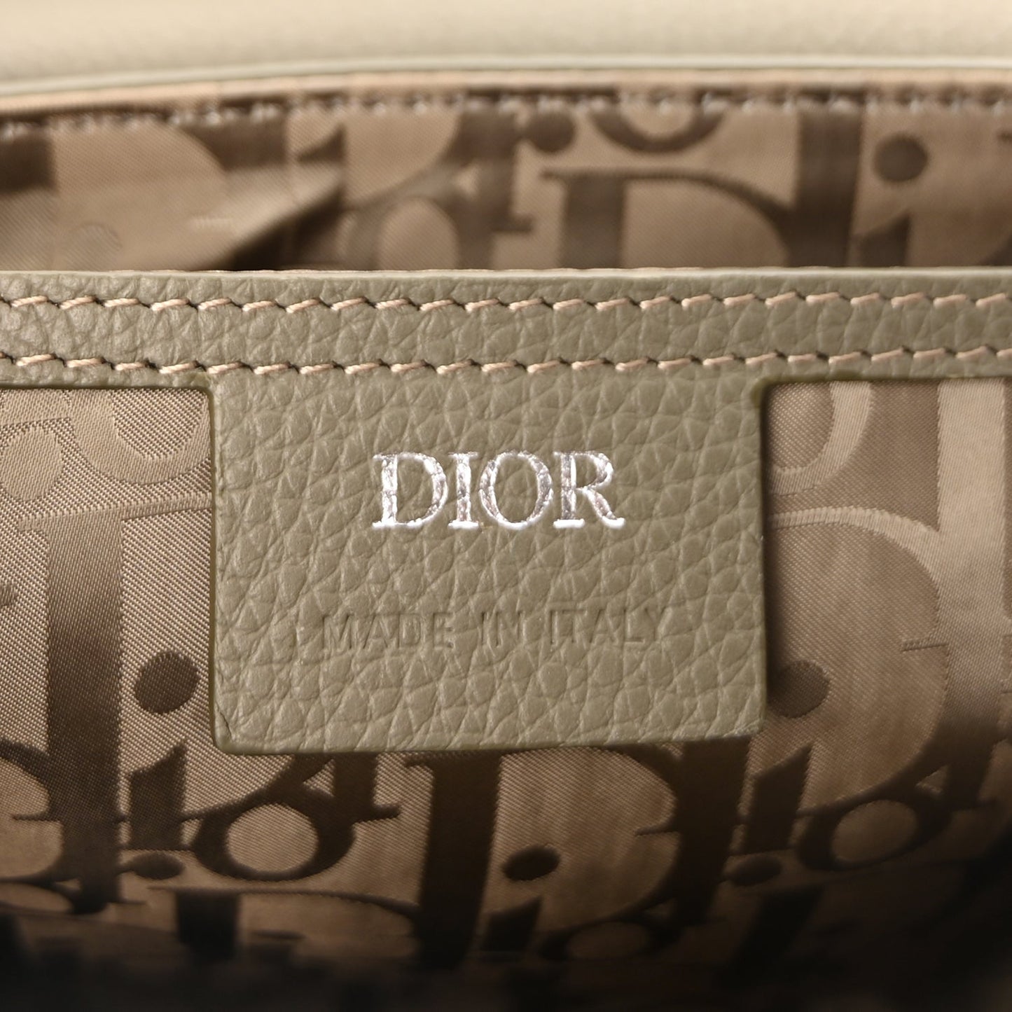 Christian Dior Grained Calfskin Small Saddle Messenger Bag Green