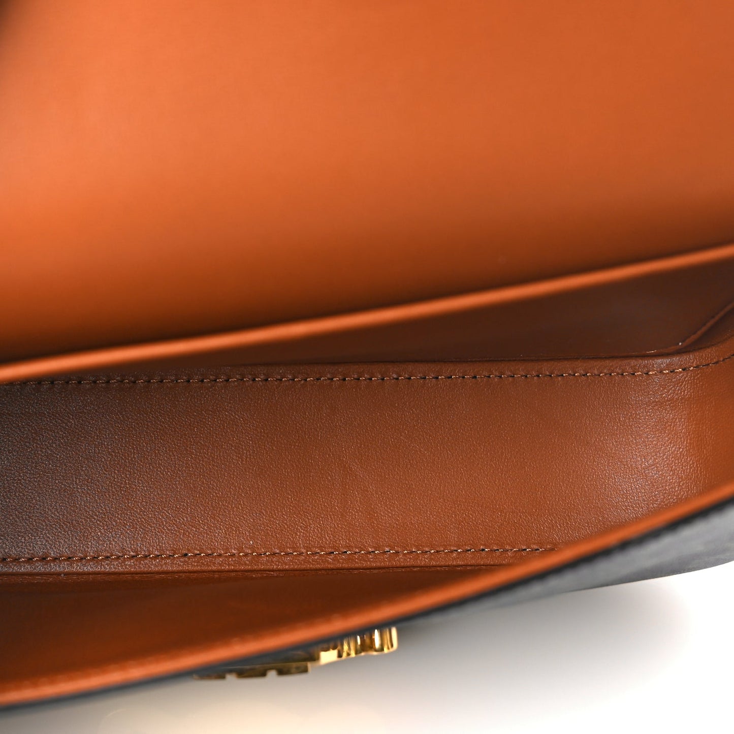 Celine Canvas Calfskin Triomphe Shoulder Bag Tan