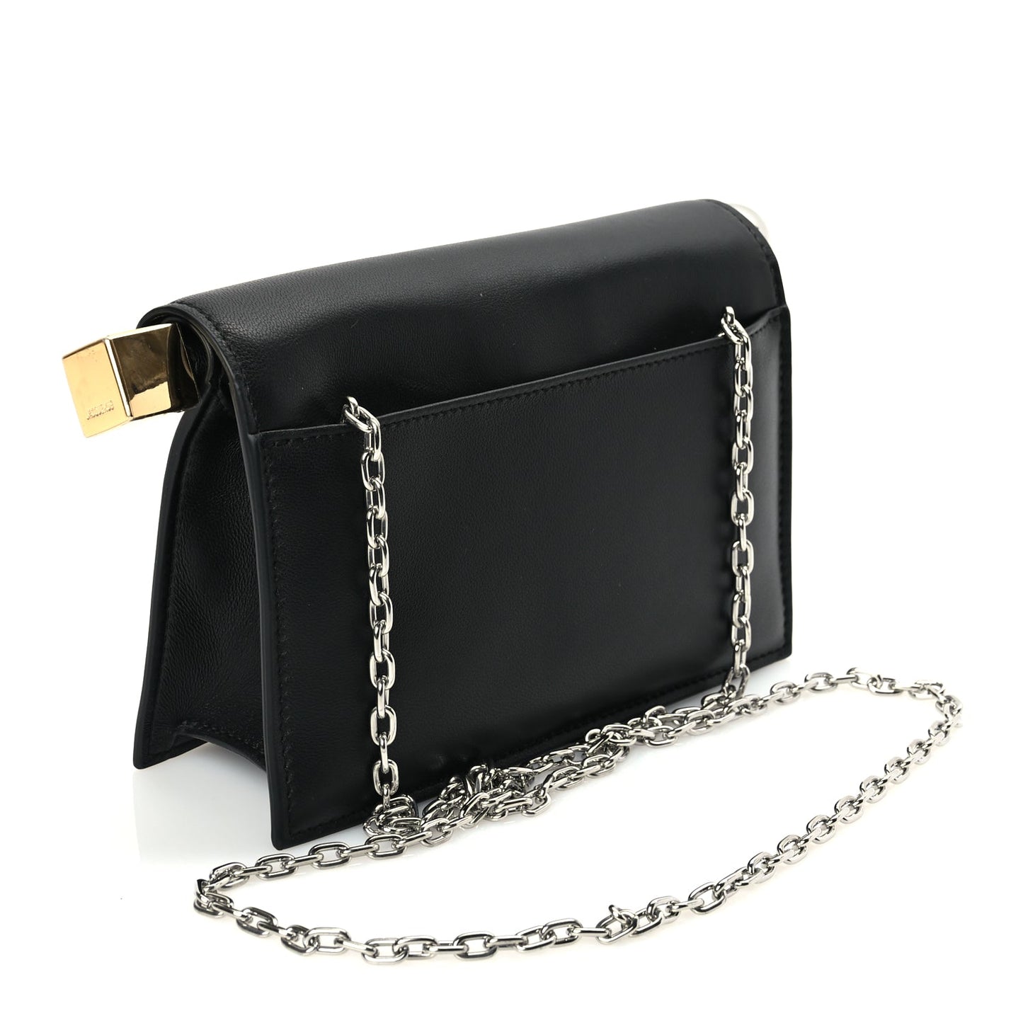 Jacquemus Smooth Calfskin La Petite Pochette Rond Carre Black