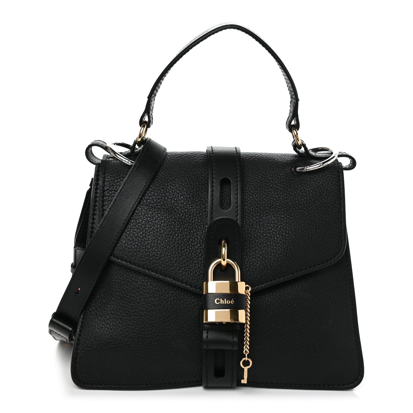 Chloe Grained Calfskin Small Aby Day Shoulder Bag Black