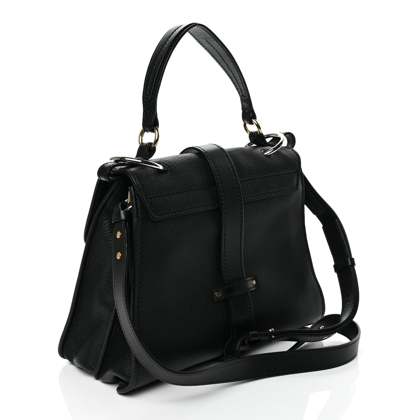 Chloe Grained Calfskin Small Aby Day Shoulder Bag Black