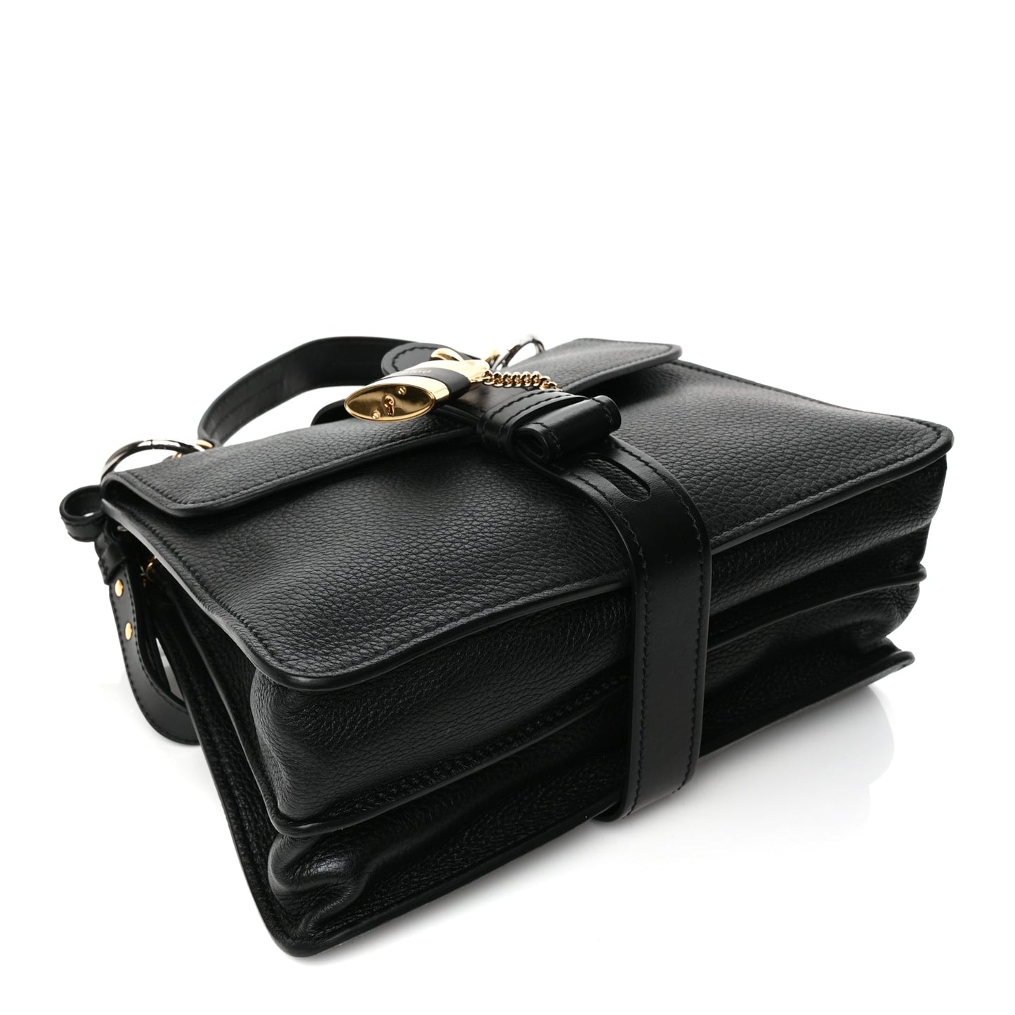 Chloe Grained Calfskin Small Aby Day Shoulder Bag Black