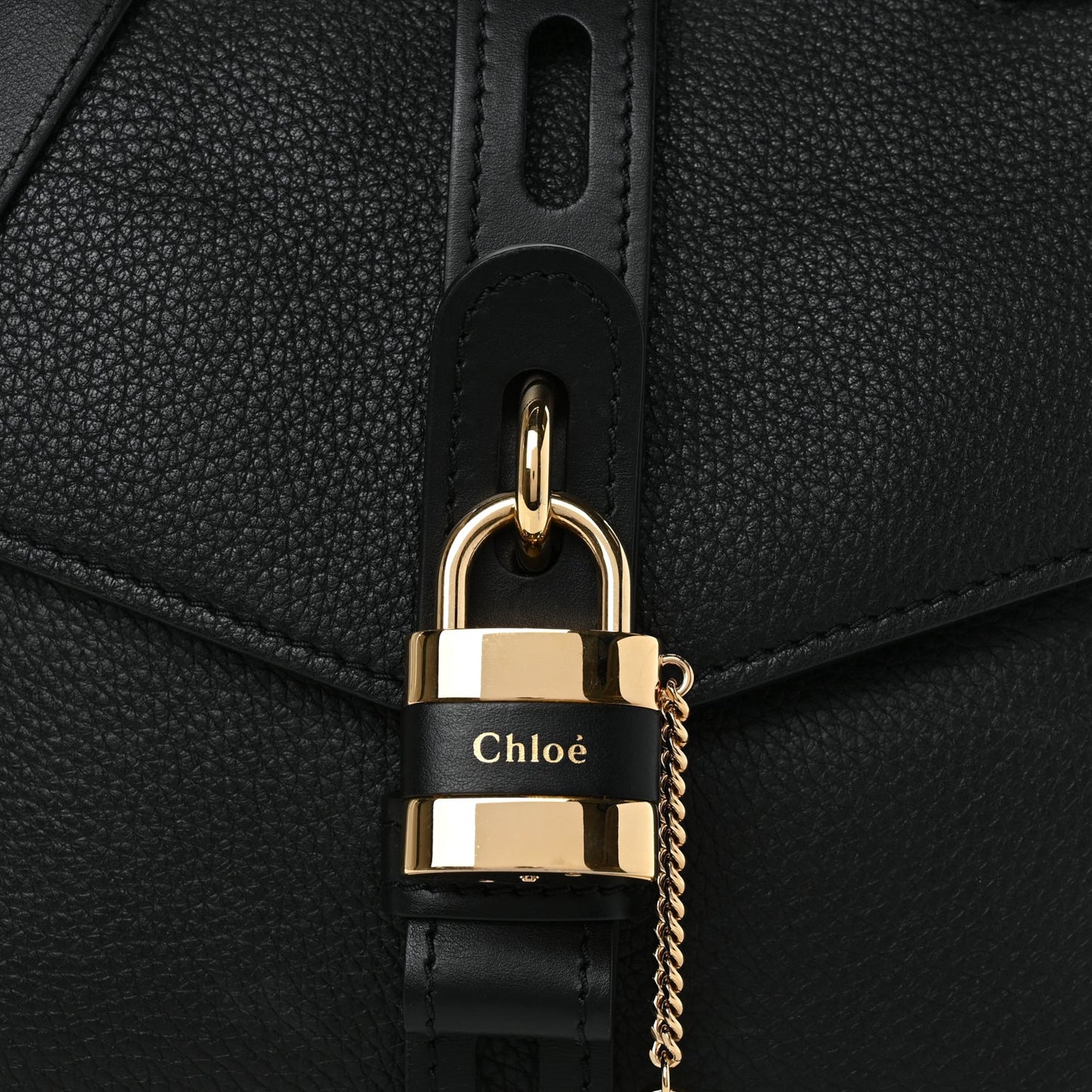 Chloe Grained Calfskin Small Aby Day Shoulder Bag Black