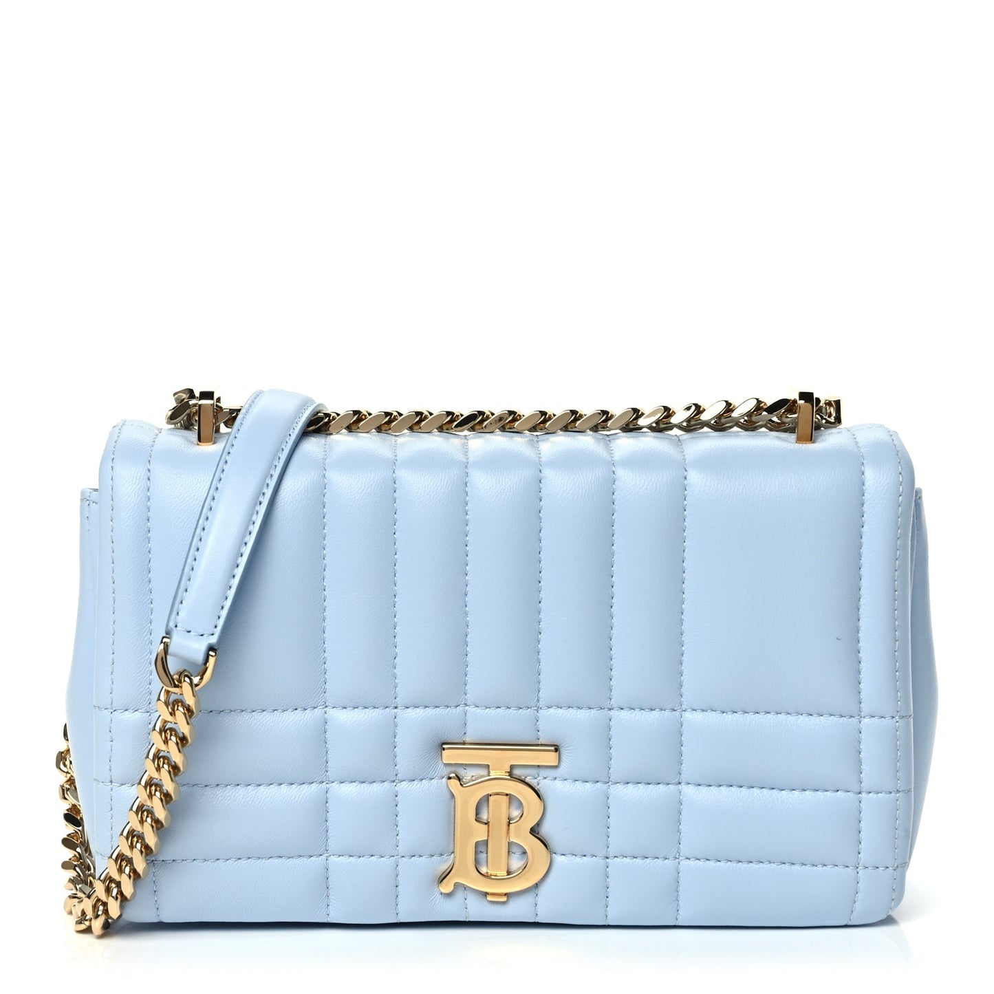 Burberry Lambskin Quilted Small Lola Bag Pale Blue