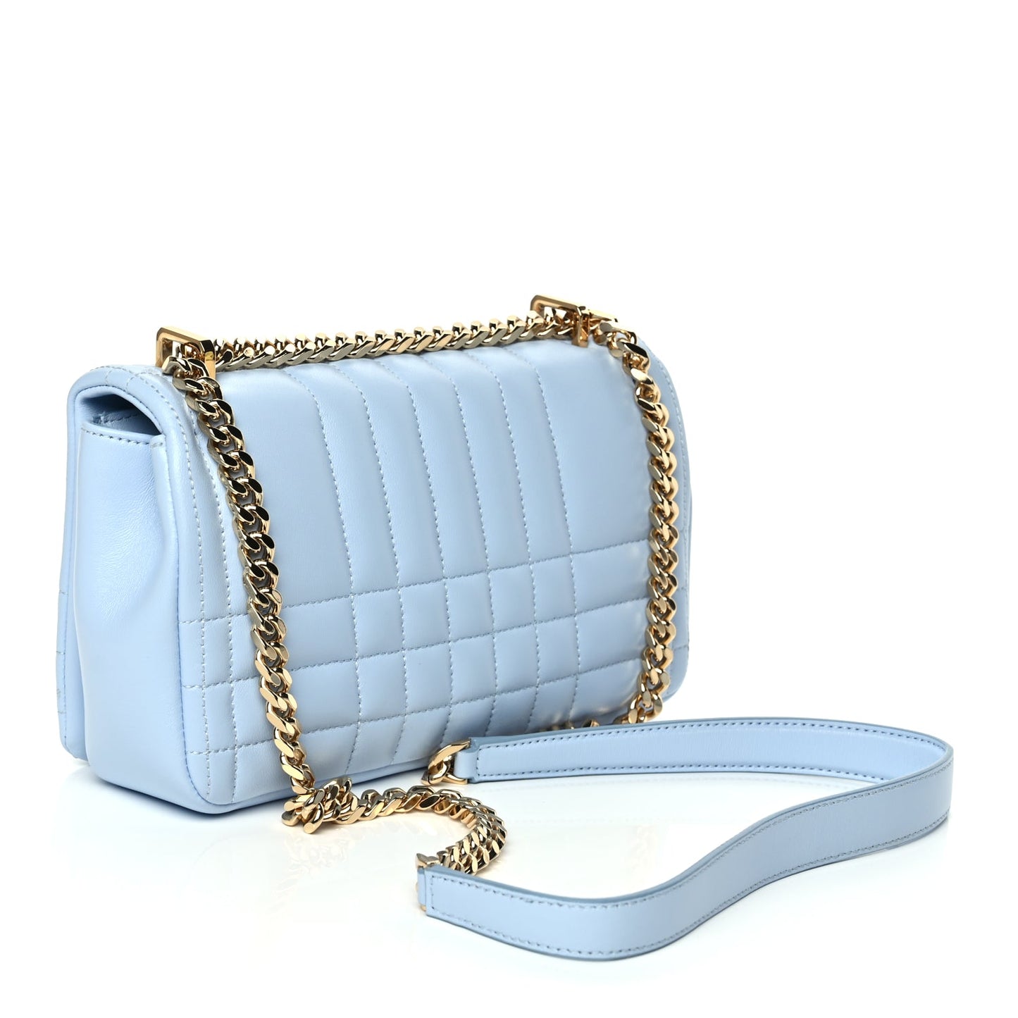Burberry Lambskin Quilted Small Lola Bag Pale Blue