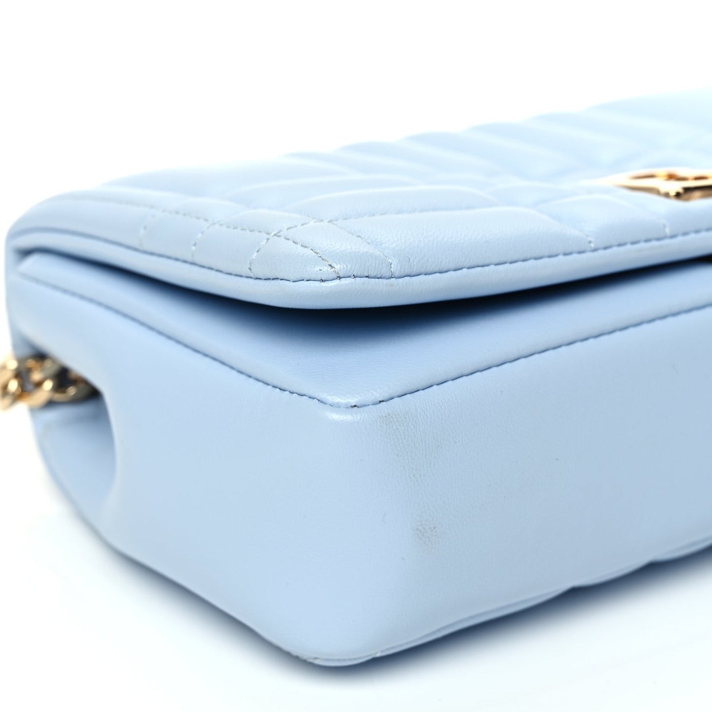 Burberry Lambskin Quilted Small Lola Bag Pale Blue