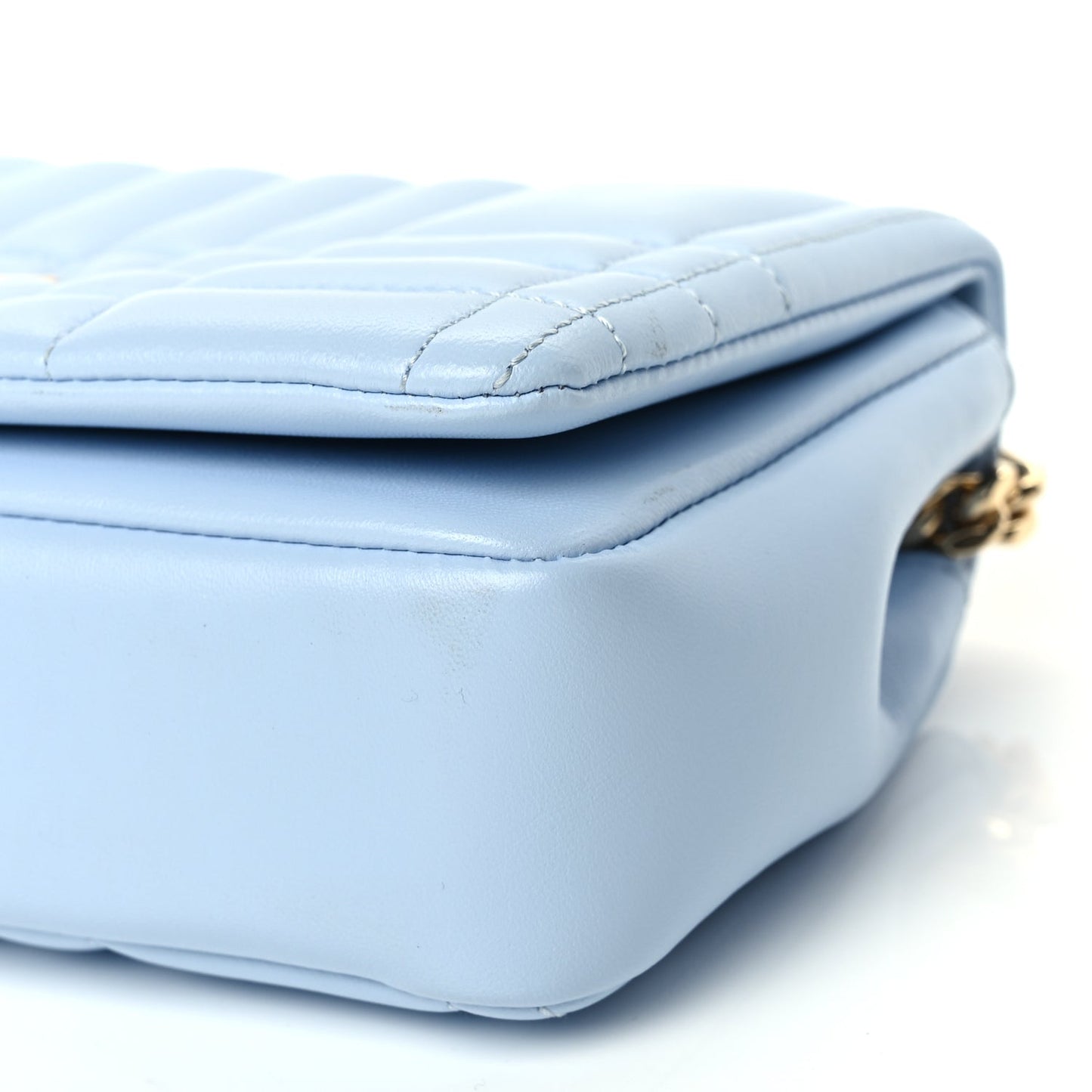 Burberry Lambskin Quilted Small Lola Bag Pale Blue