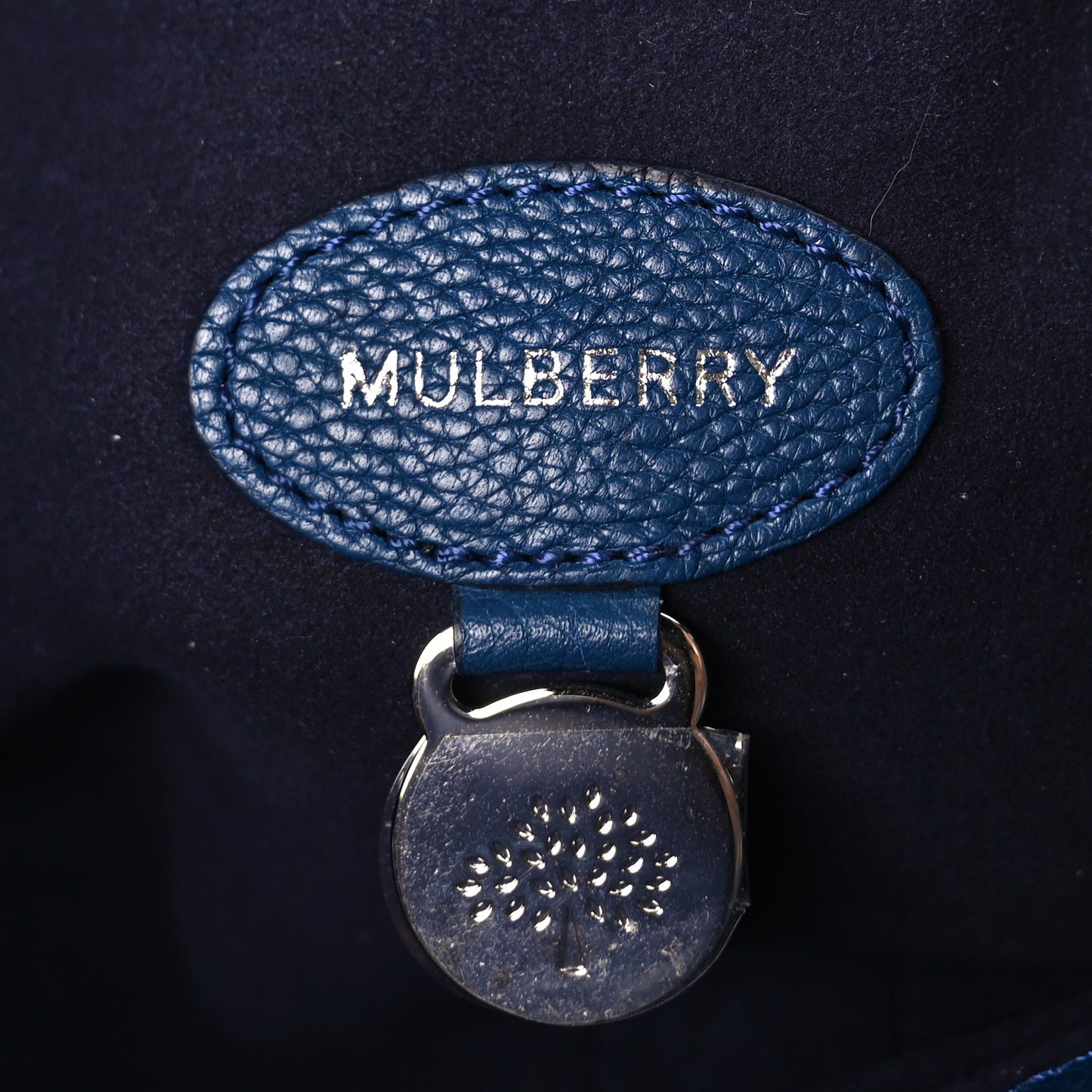 Mulberry Small Classic Grain Bayswater Midnight Blue