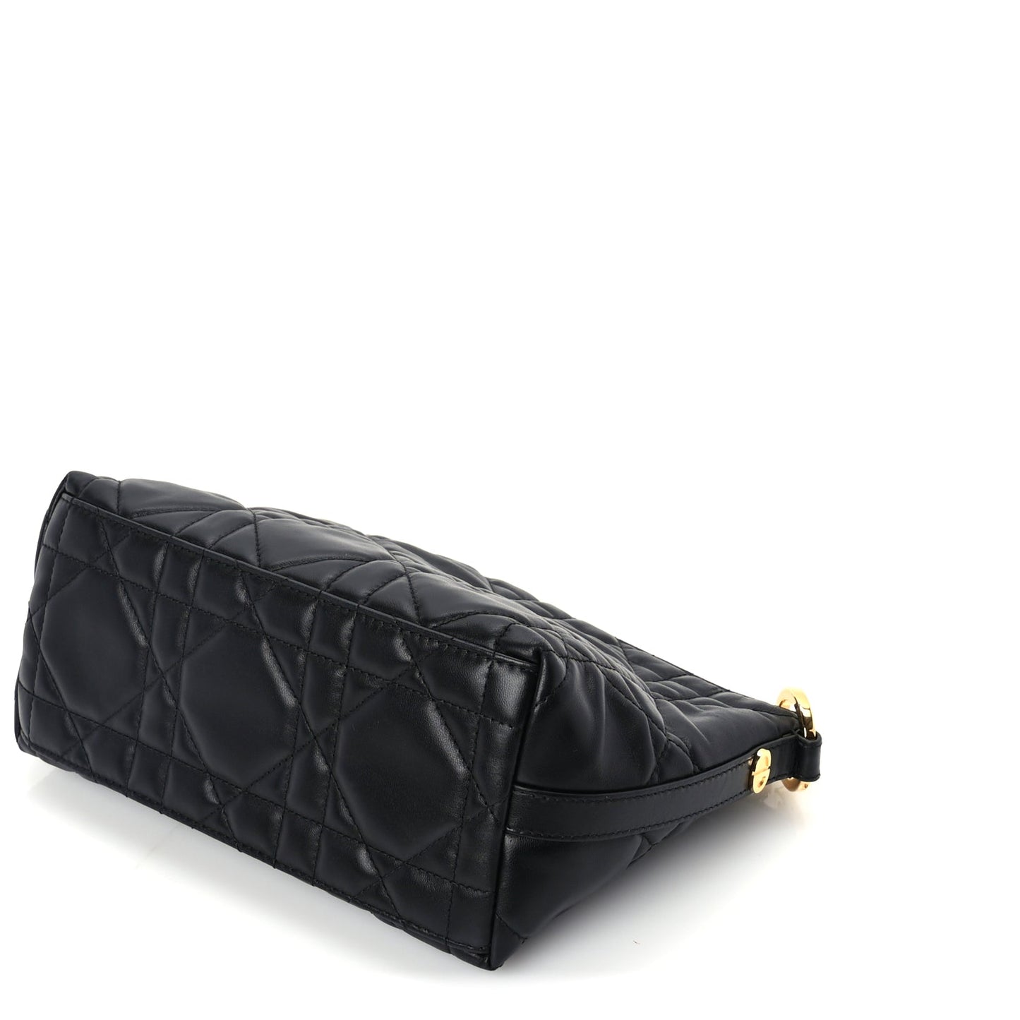 Christian Dior Lambskin Macrocannage DiorStar Hobo Bag Black