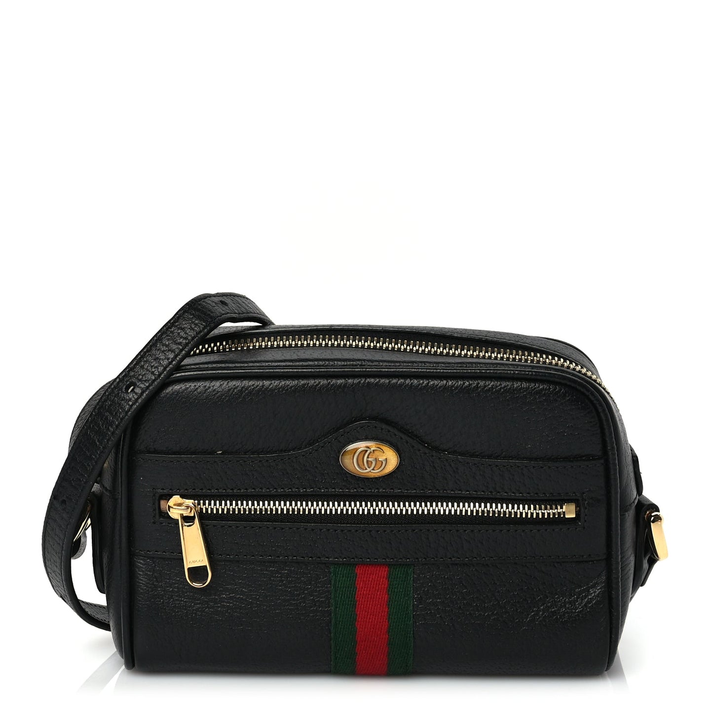 Gucci Calfskin Web Mini Ophidia Shoulder Bag Black