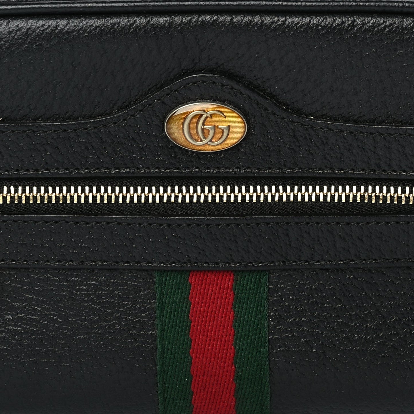 Gucci Calfskin Web Mini Ophidia Shoulder Bag Black