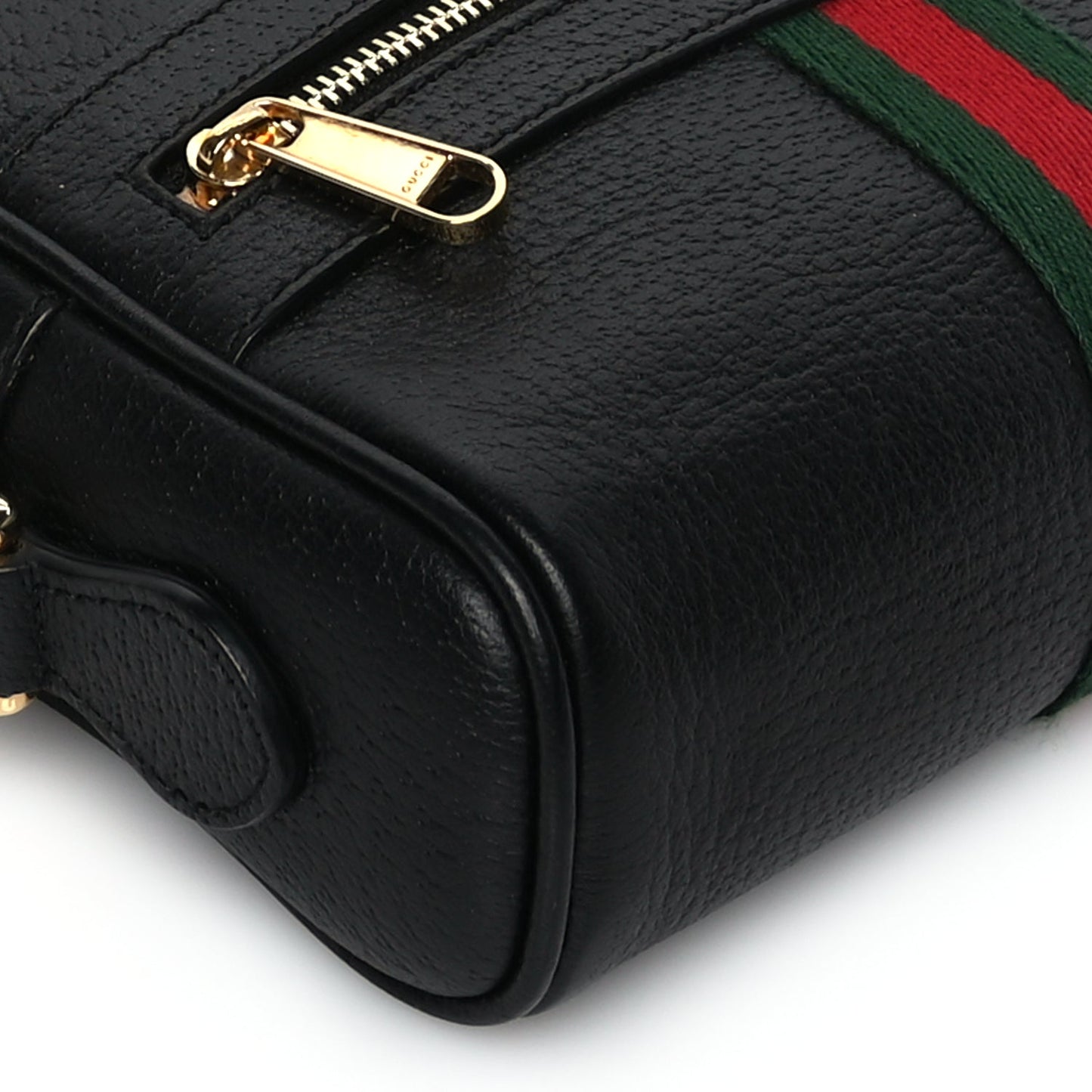 Gucci Calfskin Web Mini Ophidia Shoulder Bag Black