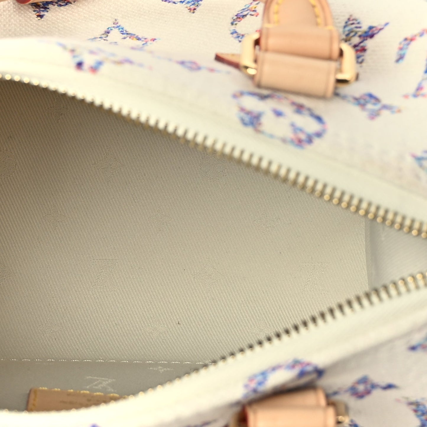 Louis Vuitton Monogram Jacquard Fabric Speedy Bandouliere 20 Multicolor Beige