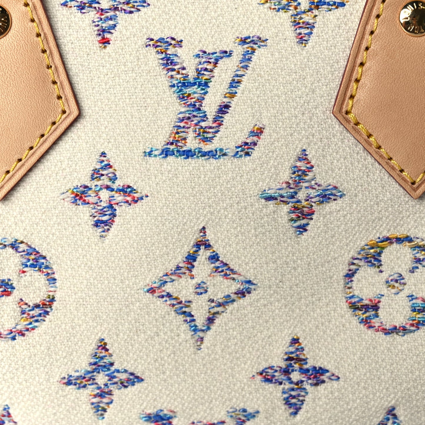 Louis Vuitton Monogram Jacquard Fabric Speedy Bandouliere 20 Multicolor Beige