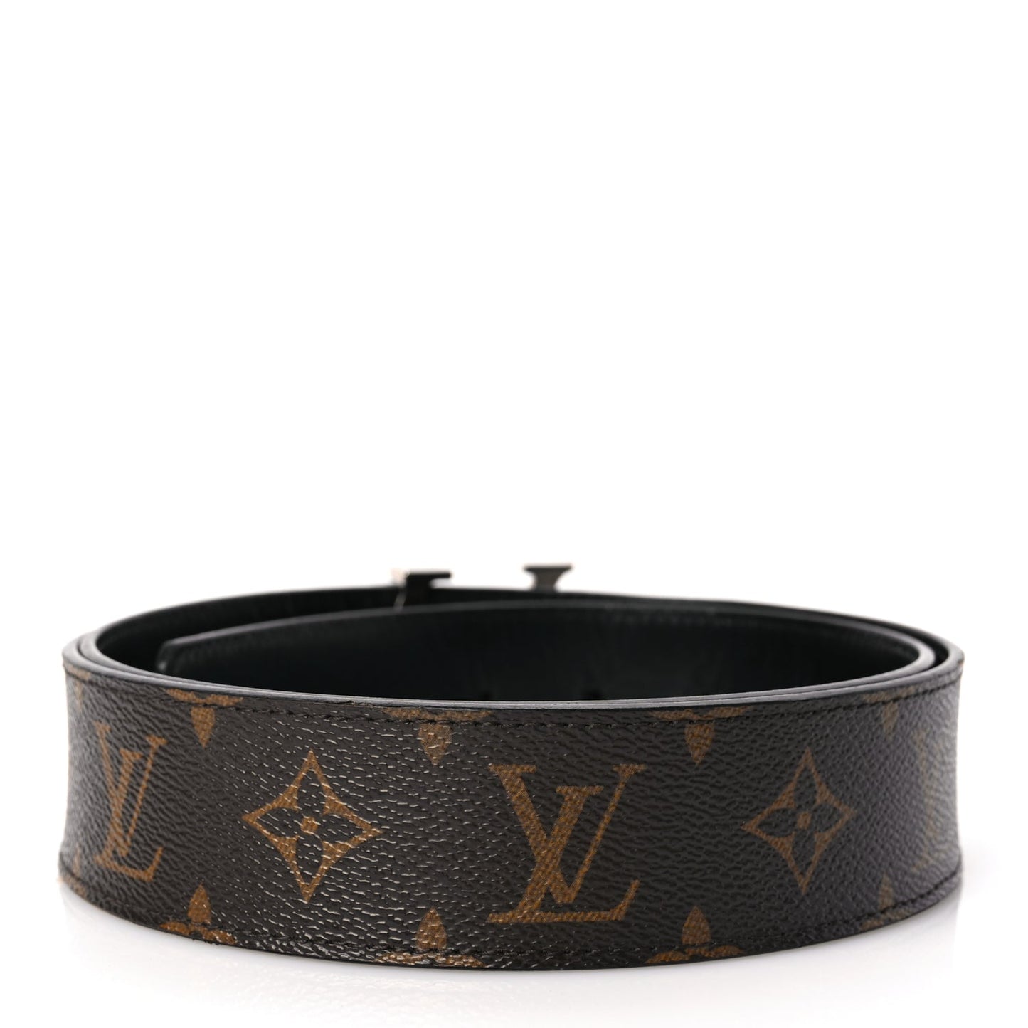 Louis Vuitton Calfskin Monogram 40mm LV Initiales Reversible Belt 95 38 Black
