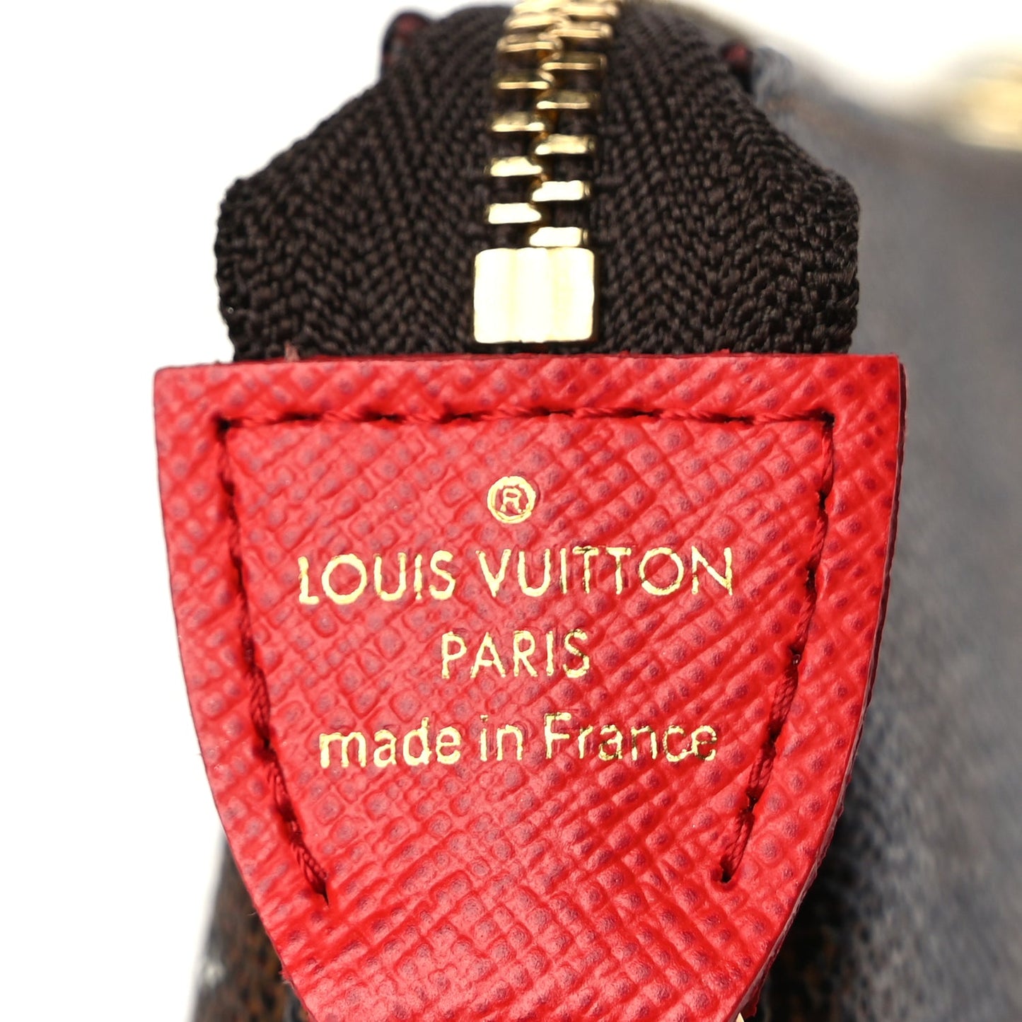 Louis Vuitton Damier Ebene 2019 Christmas Animation Mini Pochette Accessories Red