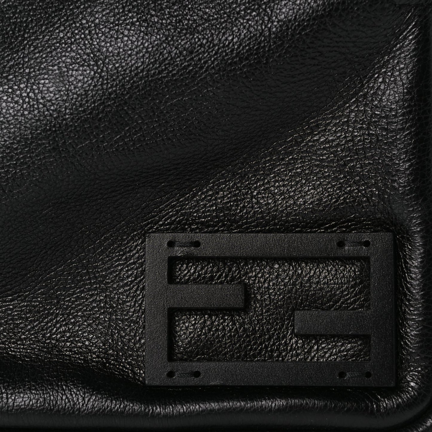 Fendi Vitello Mini Simply Fendi Shoulder Bag Black