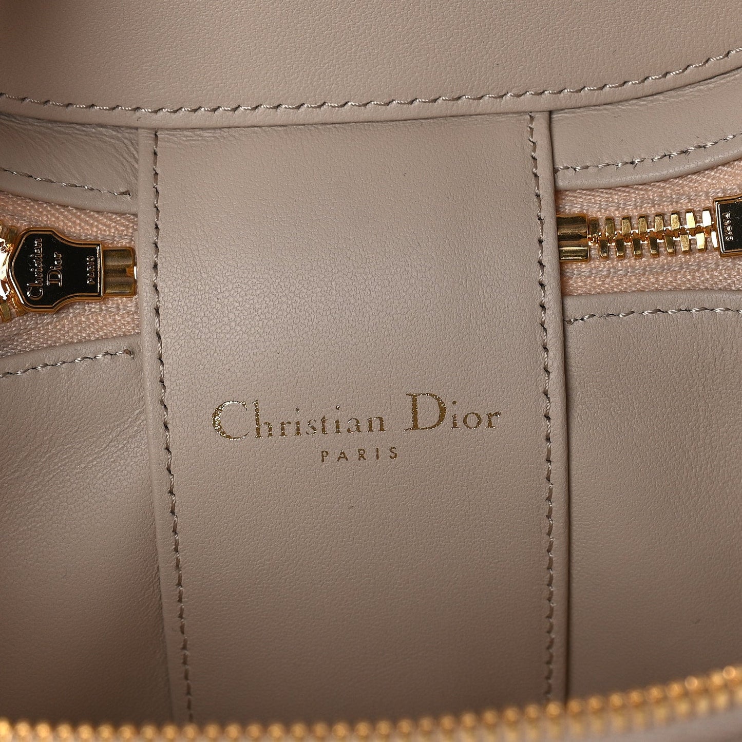 Christian Dior Lambskin Signature CD Vanity Case Caramel Beige