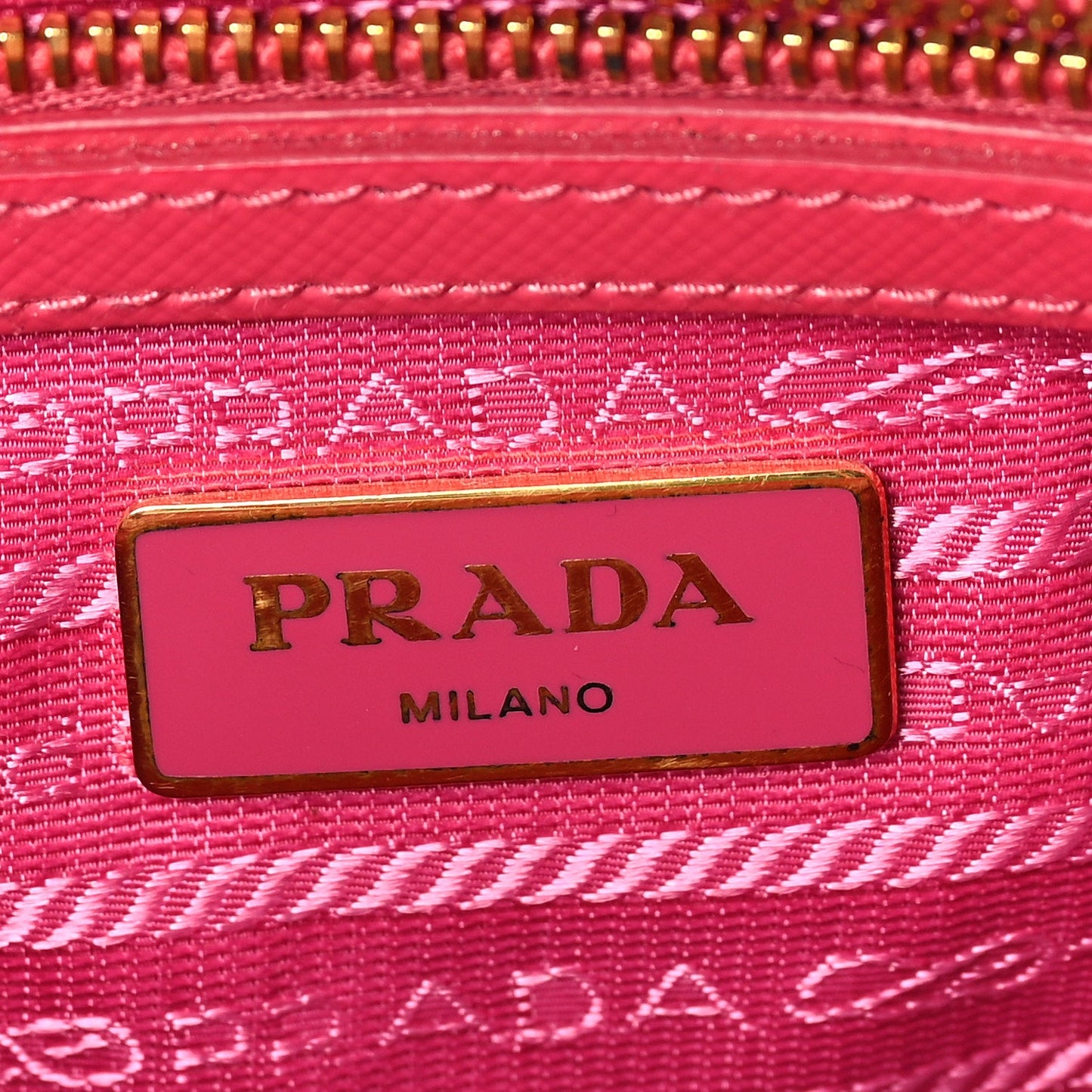 Prada Saffiano Vernice Mini Galleria Double Zip Tote Peonia