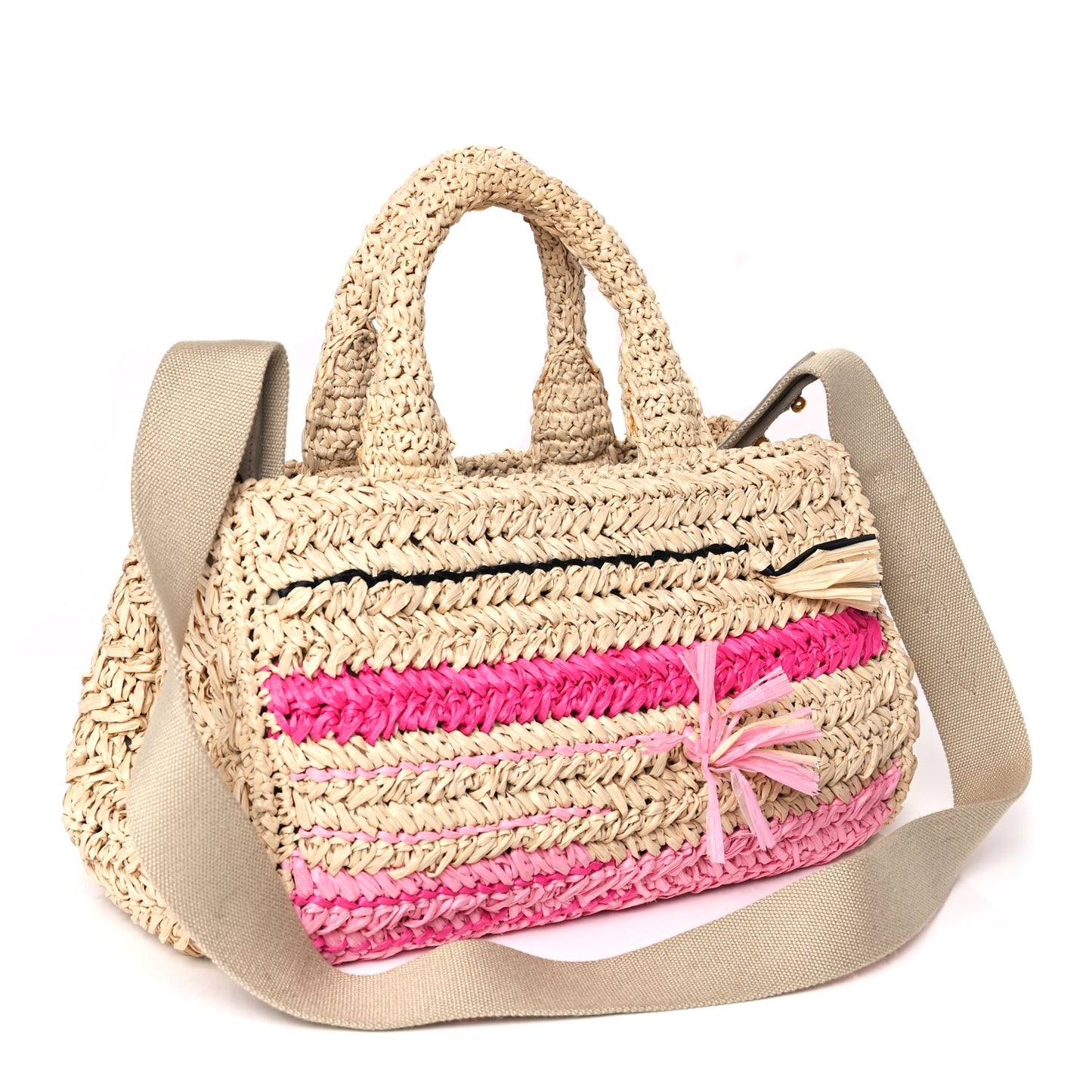 Prada Raffia Small Canapa Tote Naturale