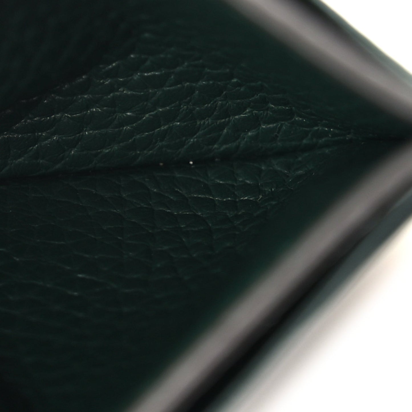 Gucci Grainy Calfskin Half Horsebit Card Case Vintage Green