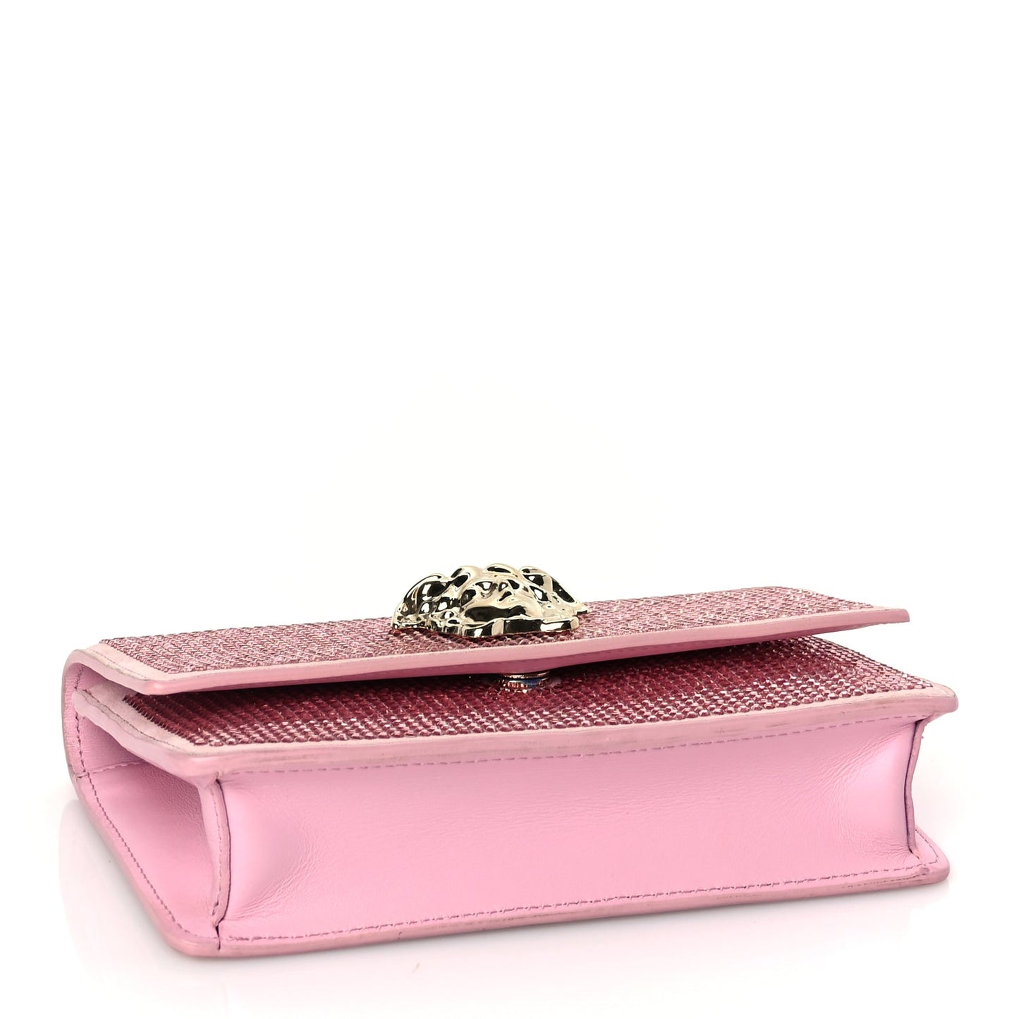Versace Vitello Crystal Palazzo Evening Bag Pink