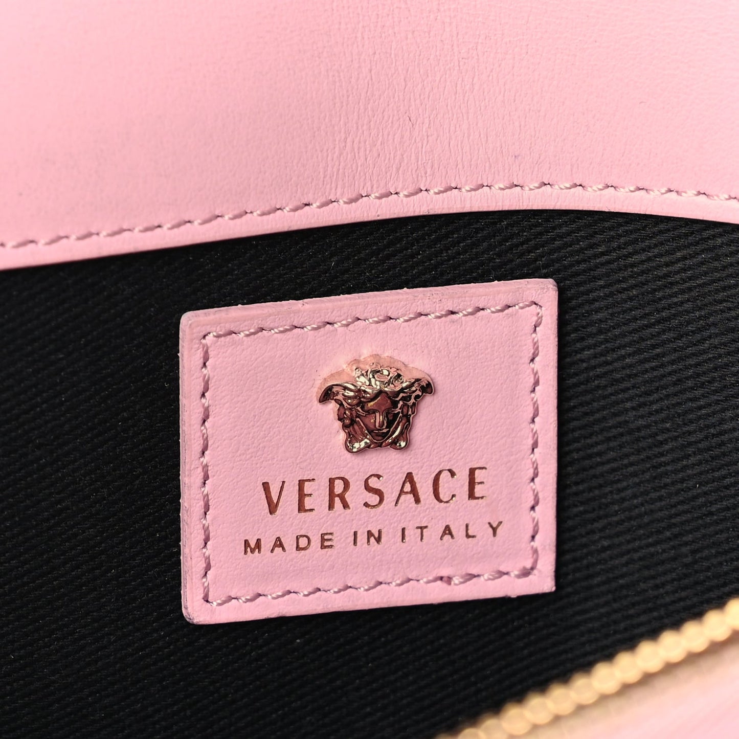 Versace Vitello Crystal Palazzo Evening Bag Pink